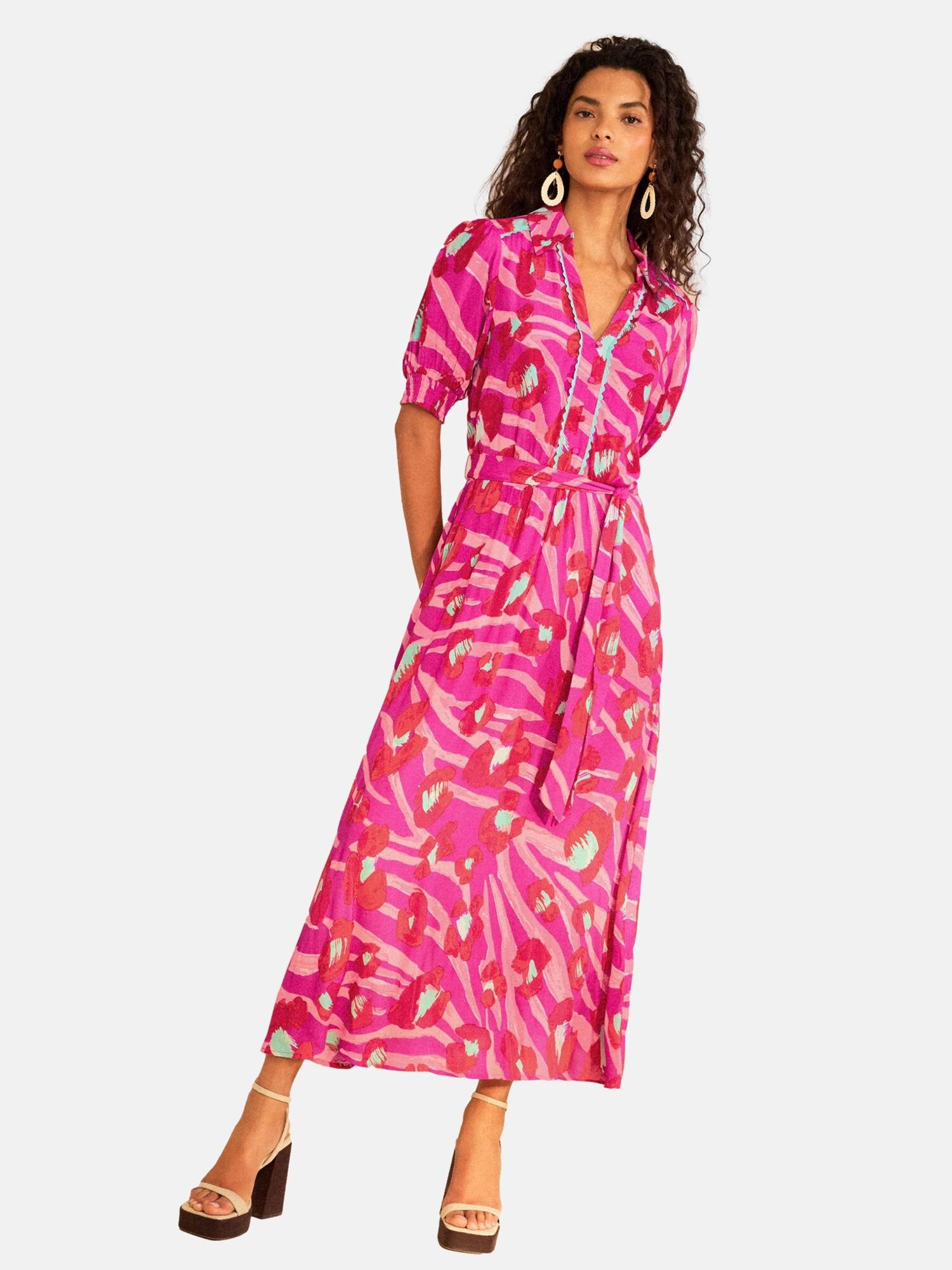 love & roses Rochie tip bluză  albastru deschis / roz / roz / roșu