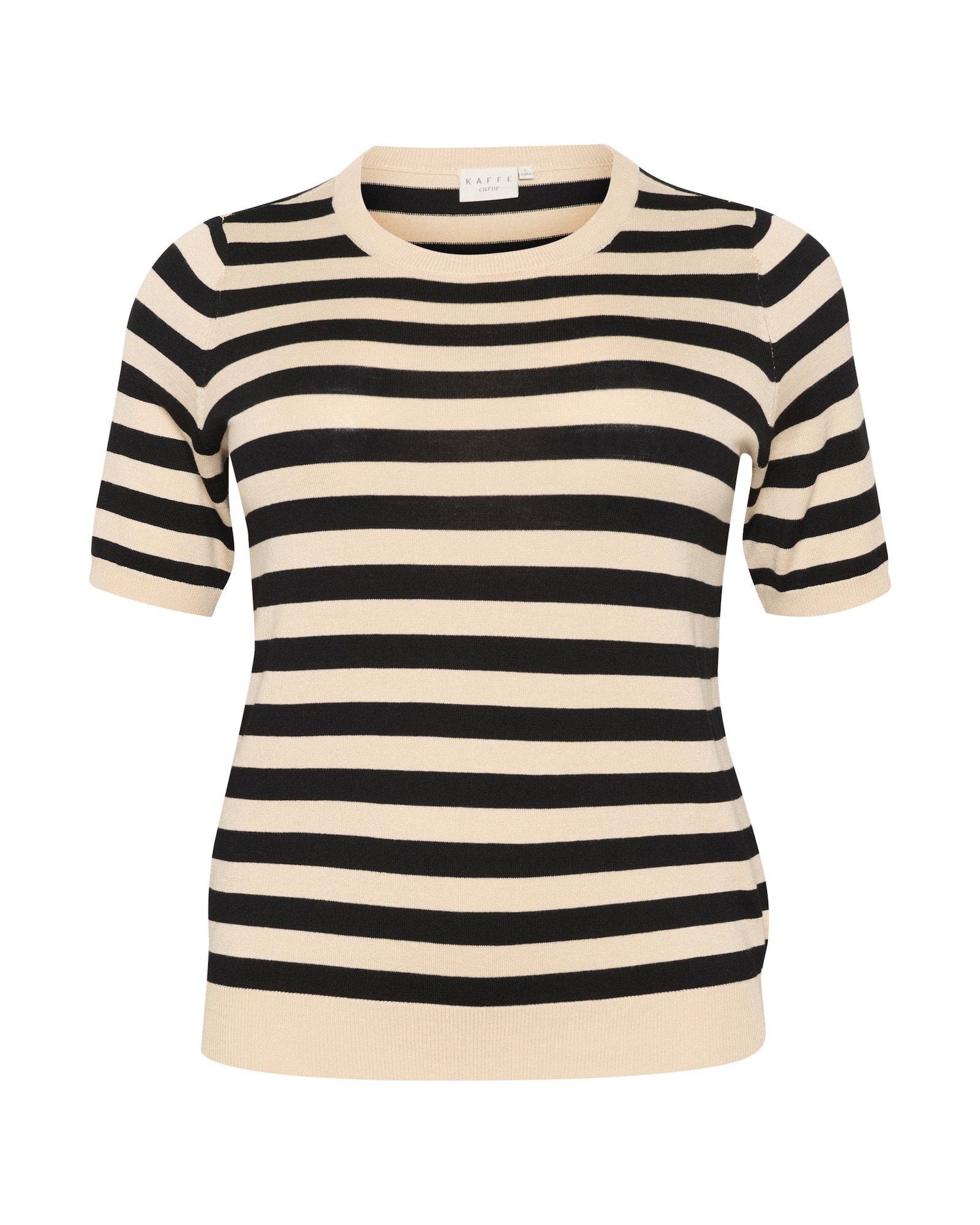 KAFFE CURVE Pulover Maji  bej / negru
