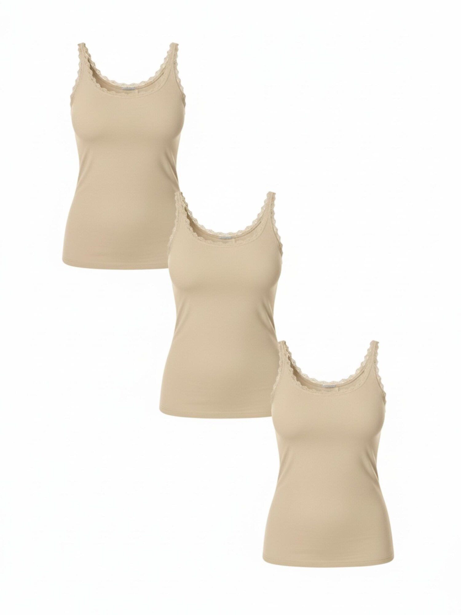 Maxte Unterhemd Cotton Lace Tanktop Frauen 3er Pack