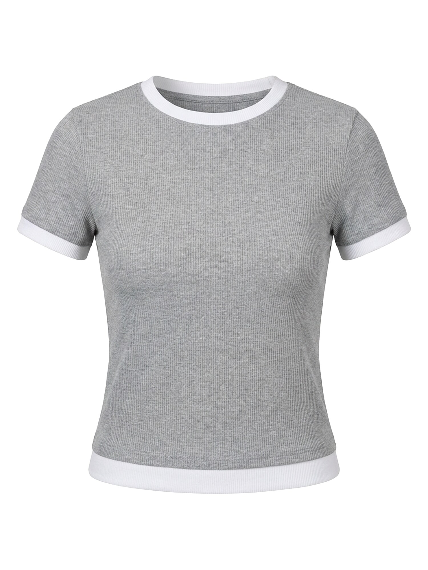 studioselect Tricou 'Lana'  gri deschis / alb