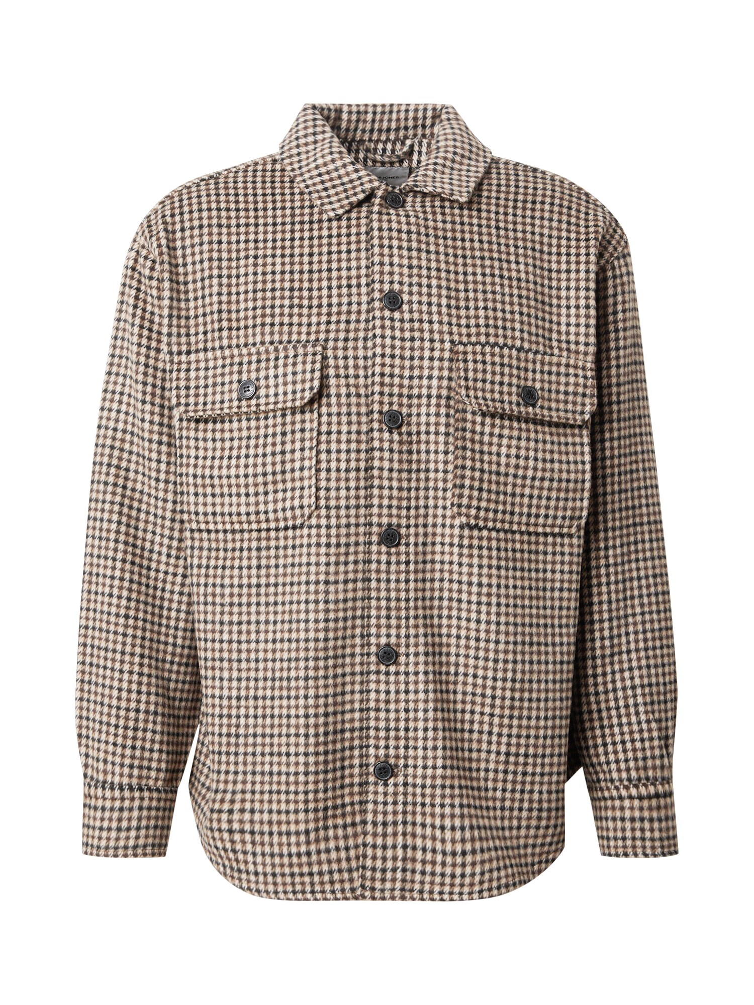 JACK & JONES Cămașă JJEBRADLEY OLLIE  maro cappuccino / maro închis / alb