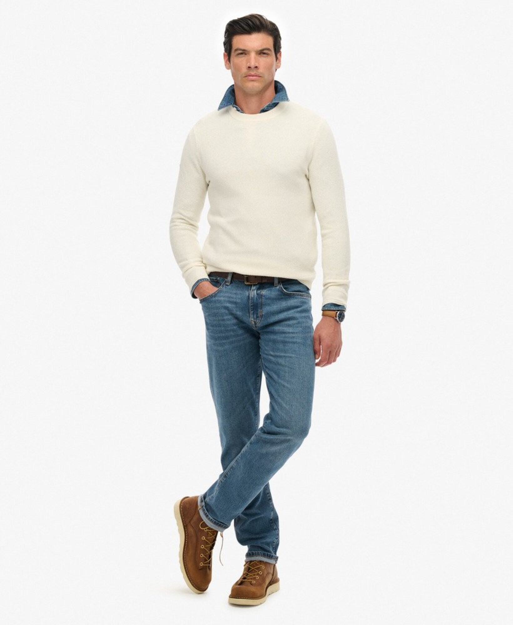 Superdry & Co Jersey blanco lana – imagen 3