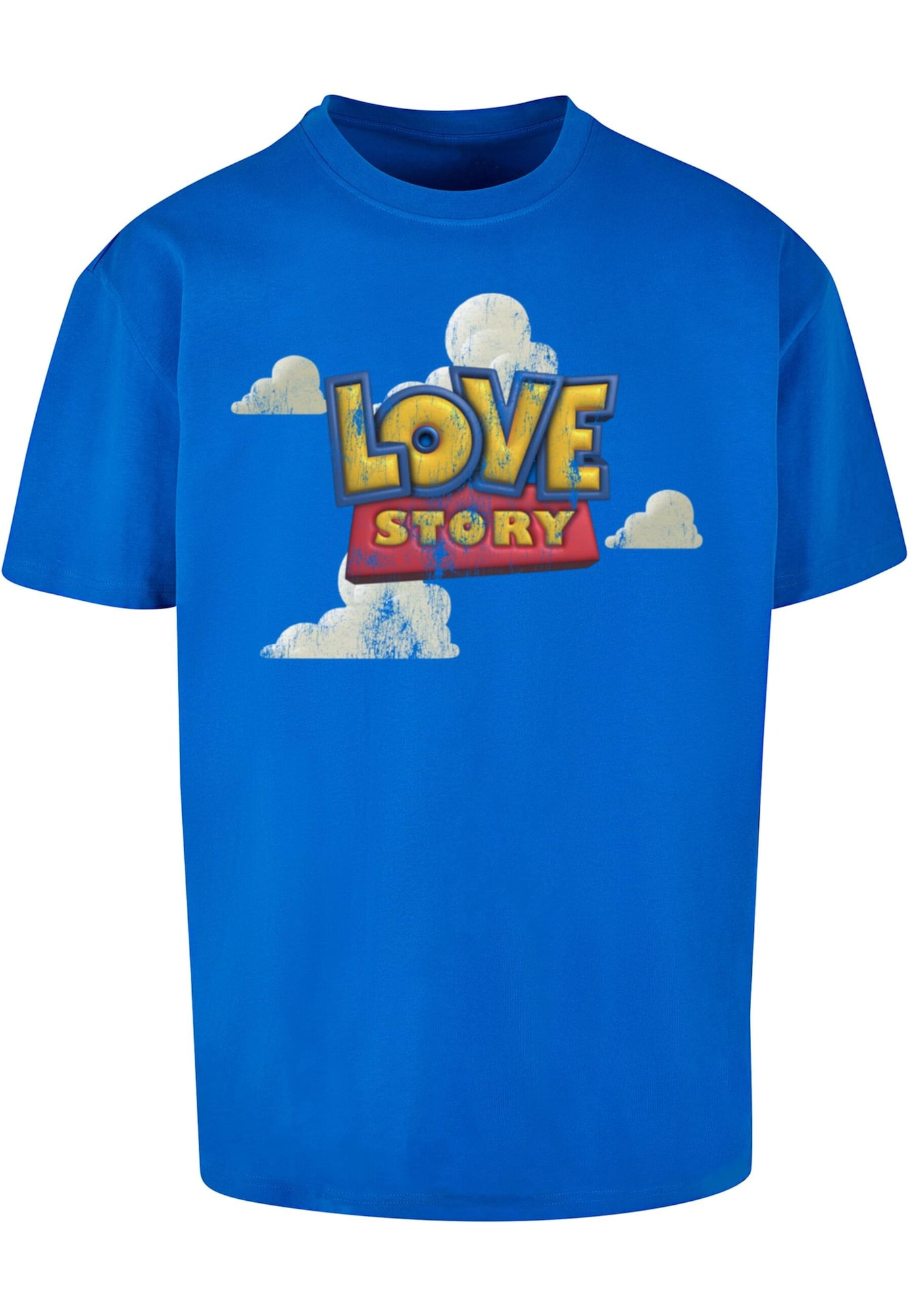 MT Upscale Tricou Love Story  albastru / galben / roșu / alb