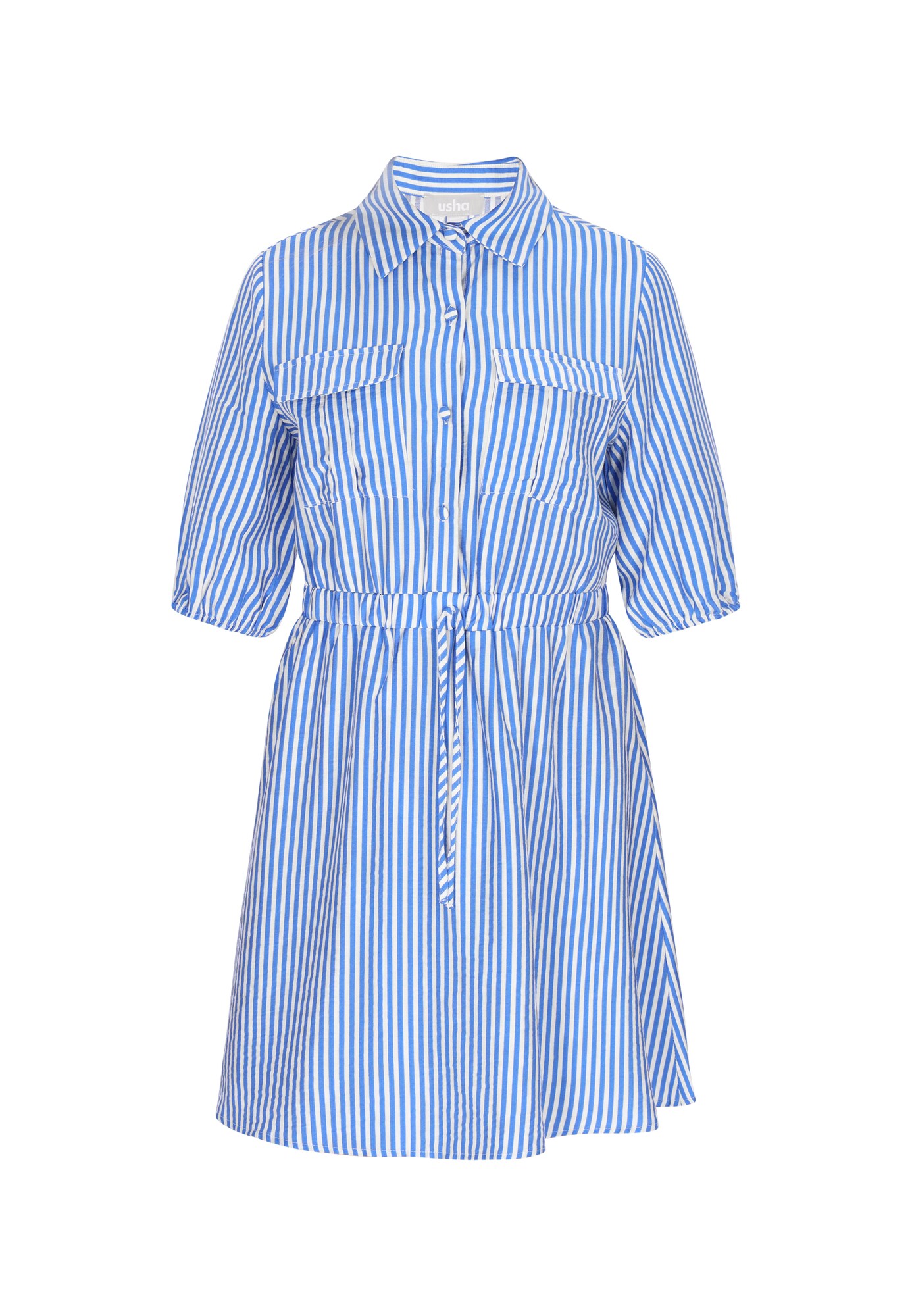 Usha Vestido camisero  azul / blanco