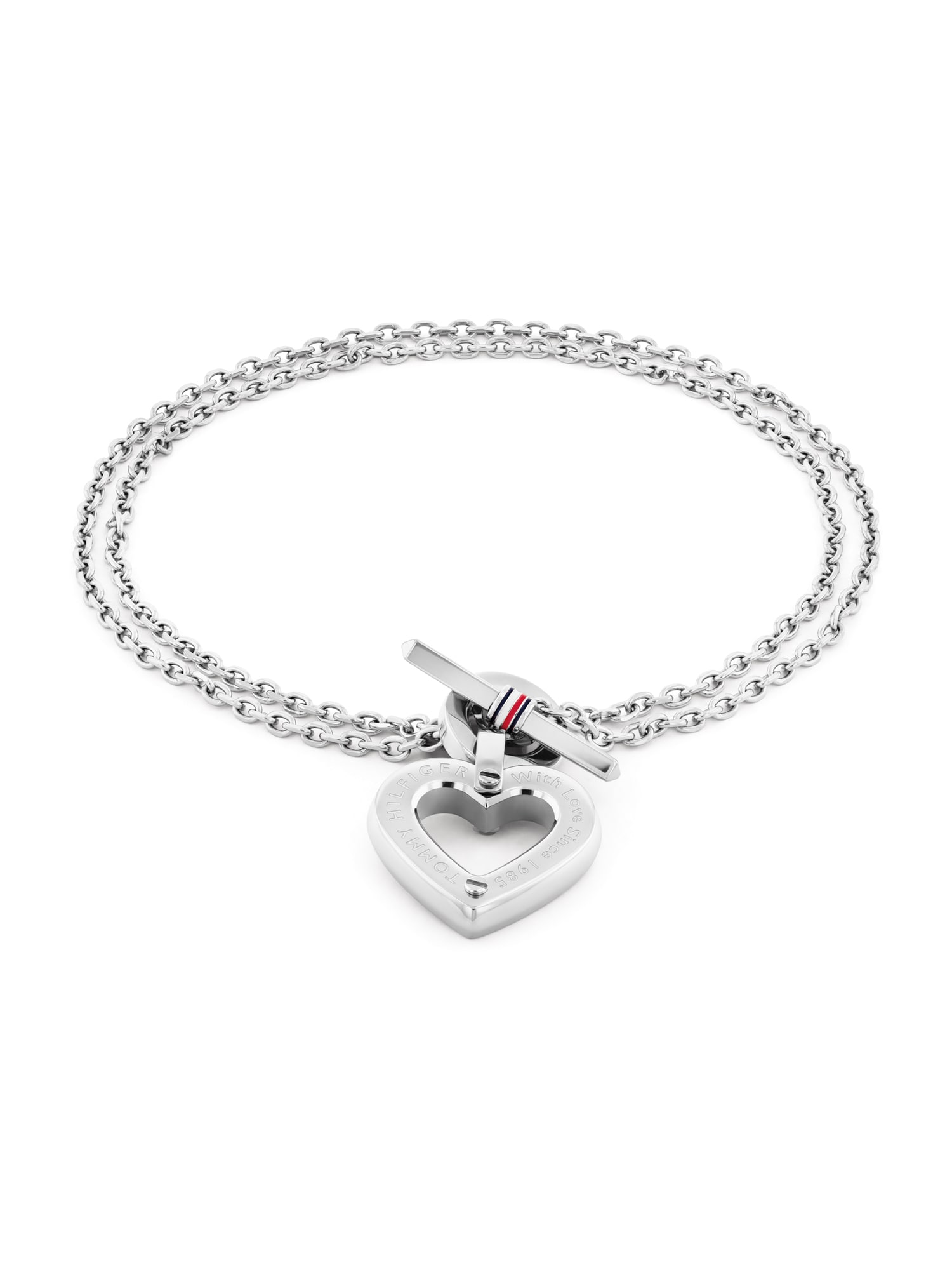 TOMMY HILFIGER Brățară TOGGLE HEART  argintiu
