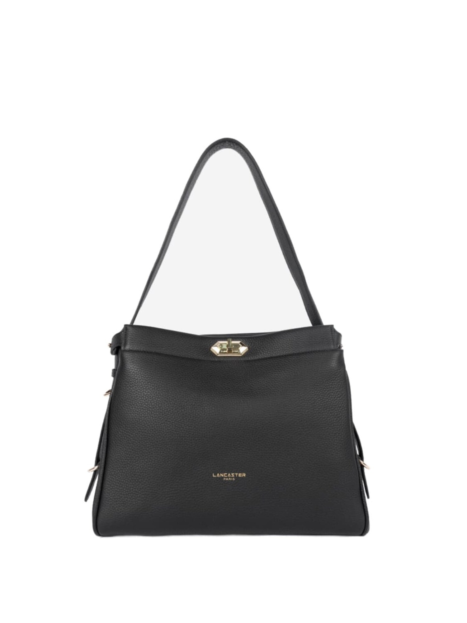 Axelremsväska 'Lancaster Sac hobo Avec fermoir L Lady ROMY Noir'