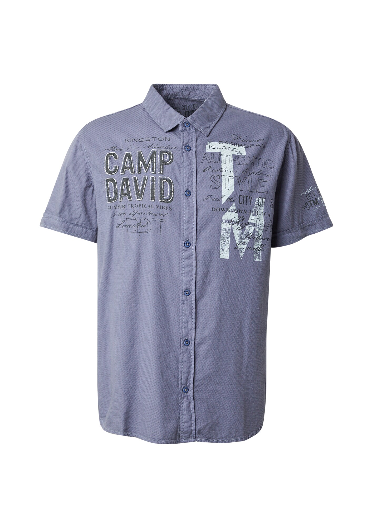 CAMP DAVID Cămașă  bleumarin / opal / alb