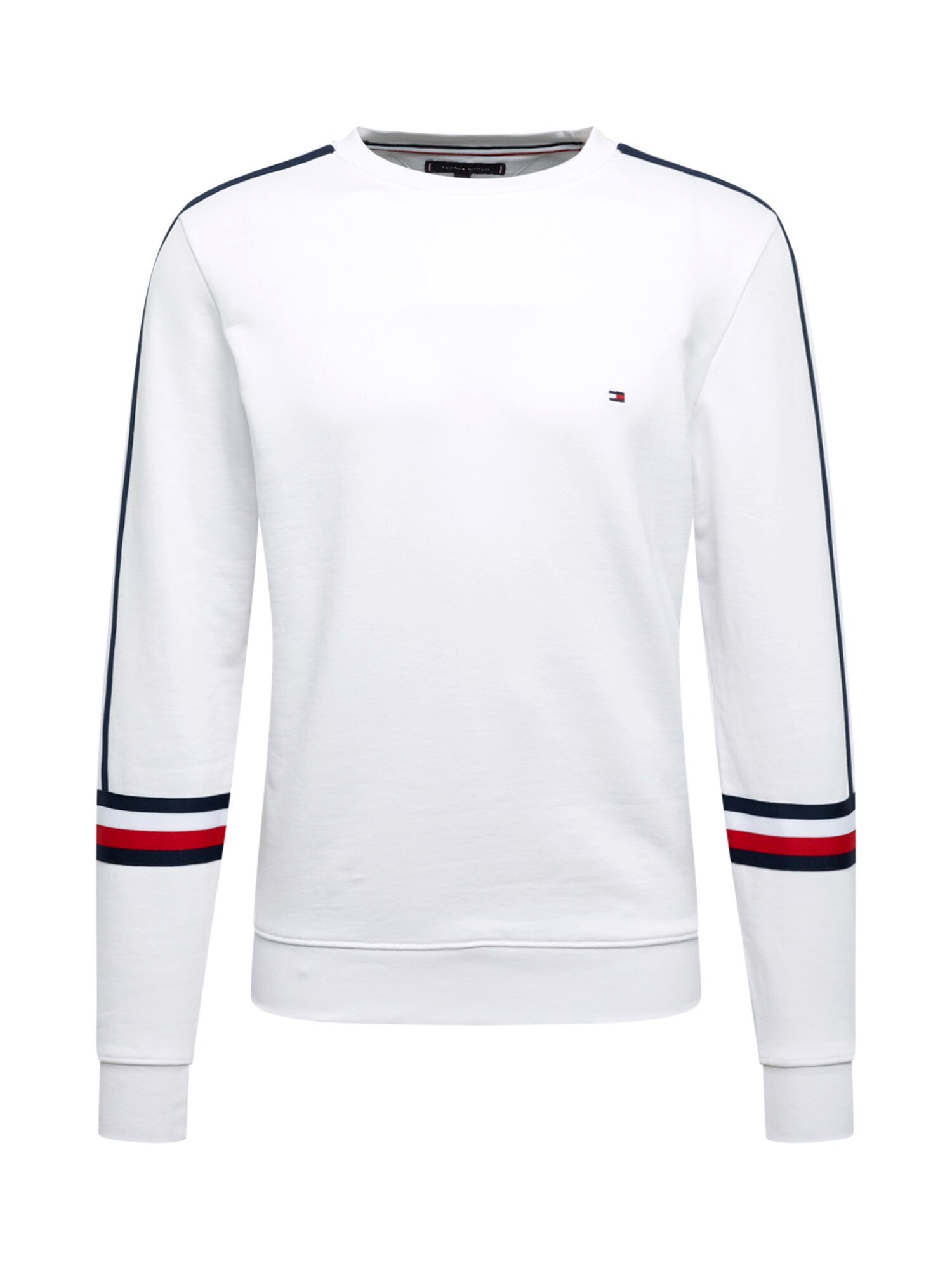 TOMMY HILFIGER Megztinis be užsegimo  balta / tamsiai mėlyna / raudona