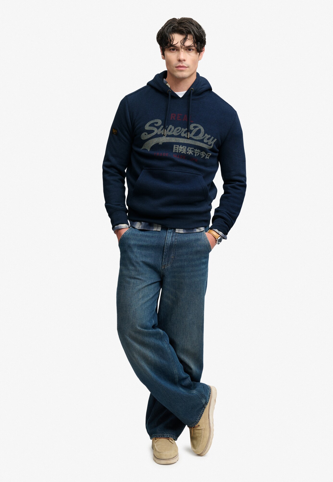 Superdry & Co Sudadera 'Heritage'  navy / piedra / rojo rubí – imagen 4