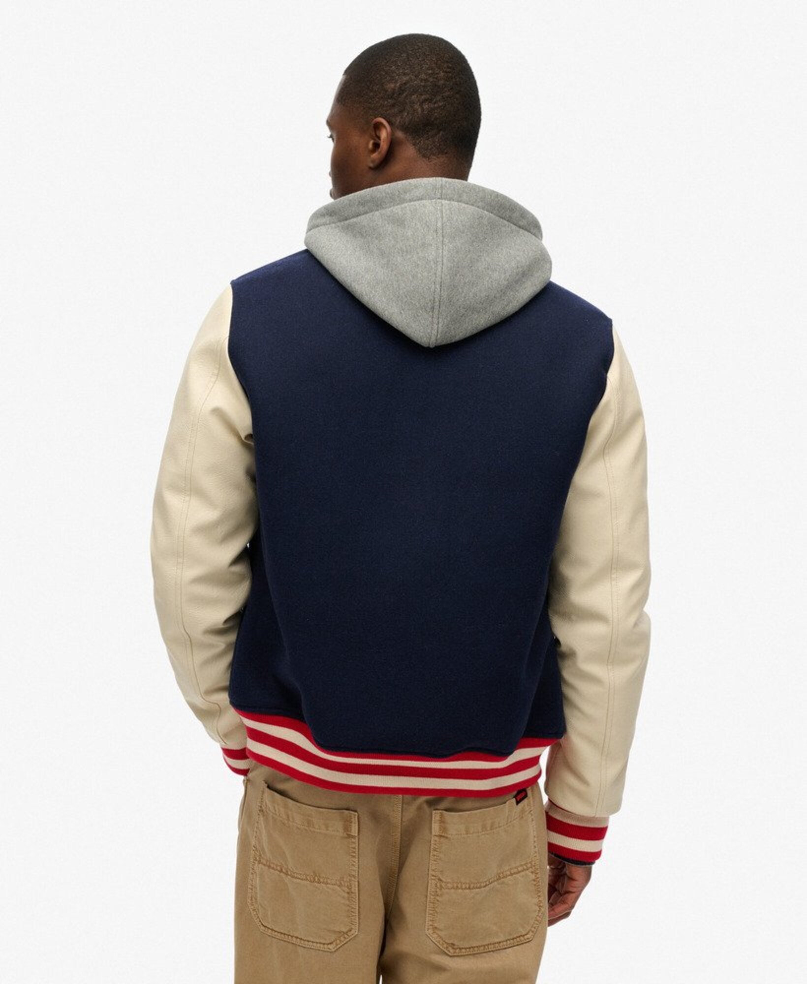Superdry & Co Prechodná bunda béžová / námornícka modrá / červená (obrázok 4)
