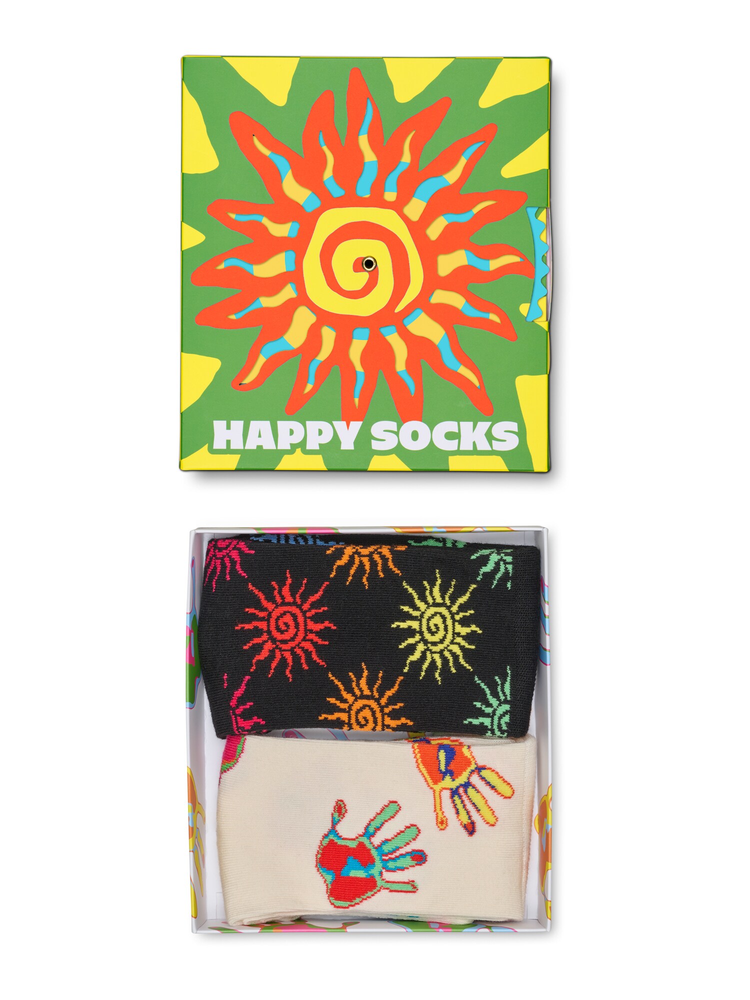 Happy Socks Zokni 'Summer Swirl'  sárga / piros / fekete / piszkosfehér termék 2. képe