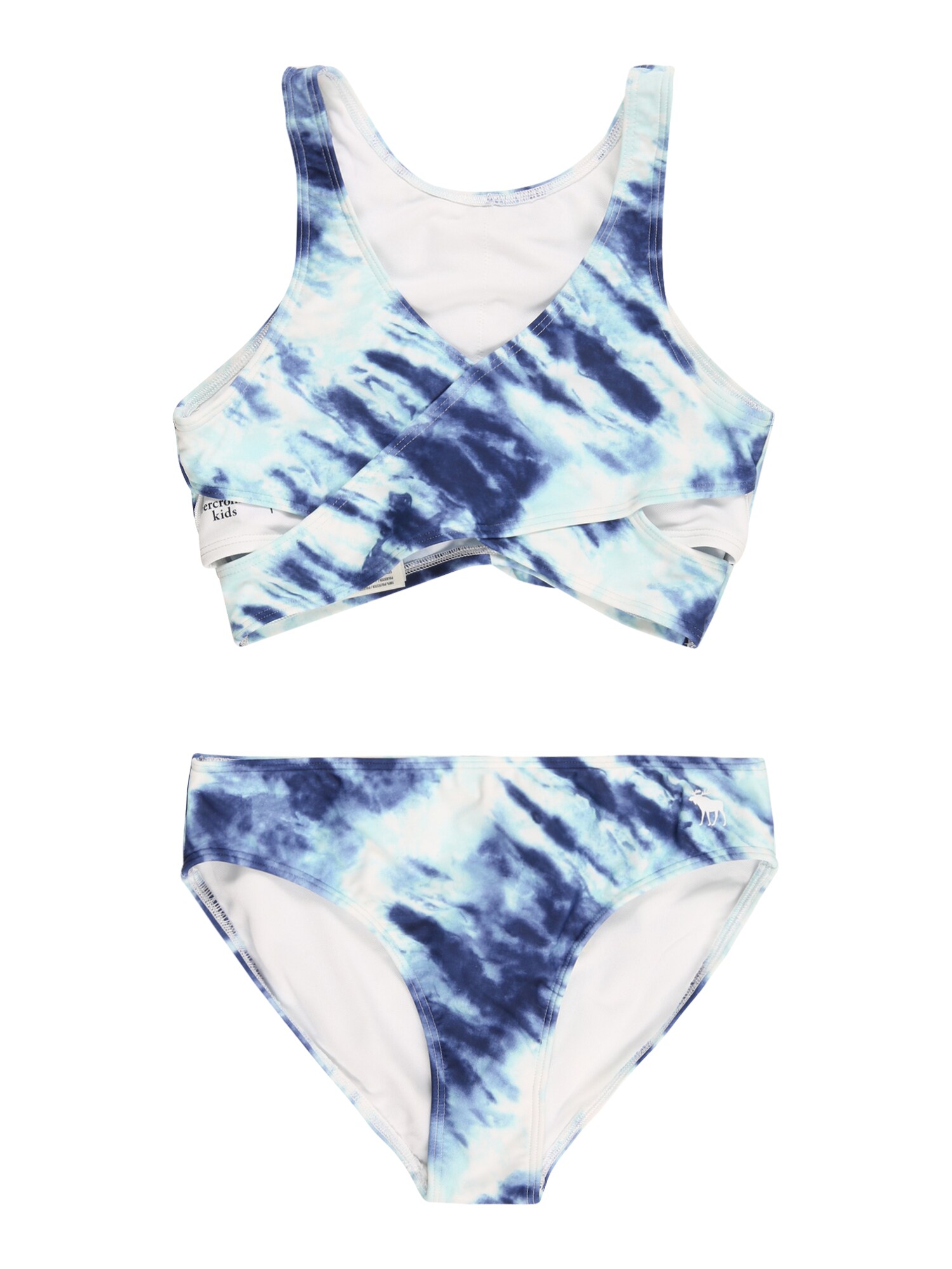 Abercrombie & Fitch Bikinis mėlyna / tamsiai mėlyna jūros spalva / balta