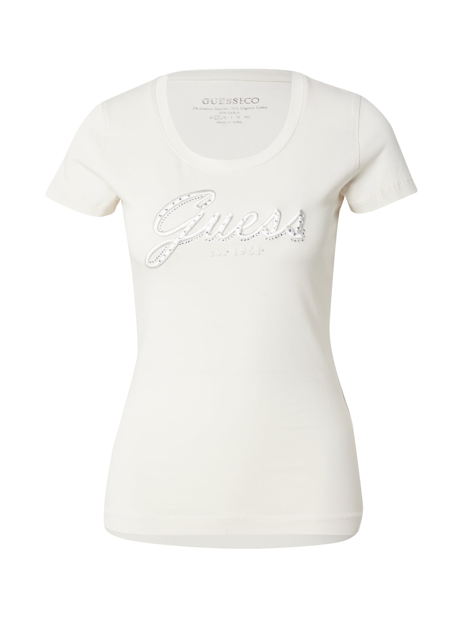 GUESS Tricou  transparent / alb / alb natural
