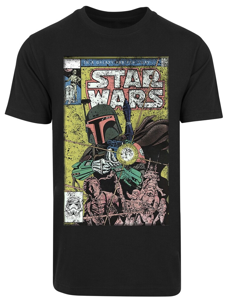 F4NT4STIC T-Shirt 'Star Wars Boba Fett Comic' Herren Größe 5XL kiwi / pastellrot / schwarz / offwhite