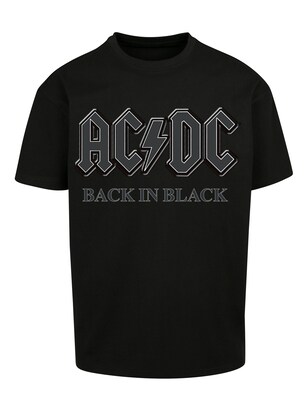 F4NT4STIC Shirt ‘ACDC Back in Black’ Grijs / Zwart