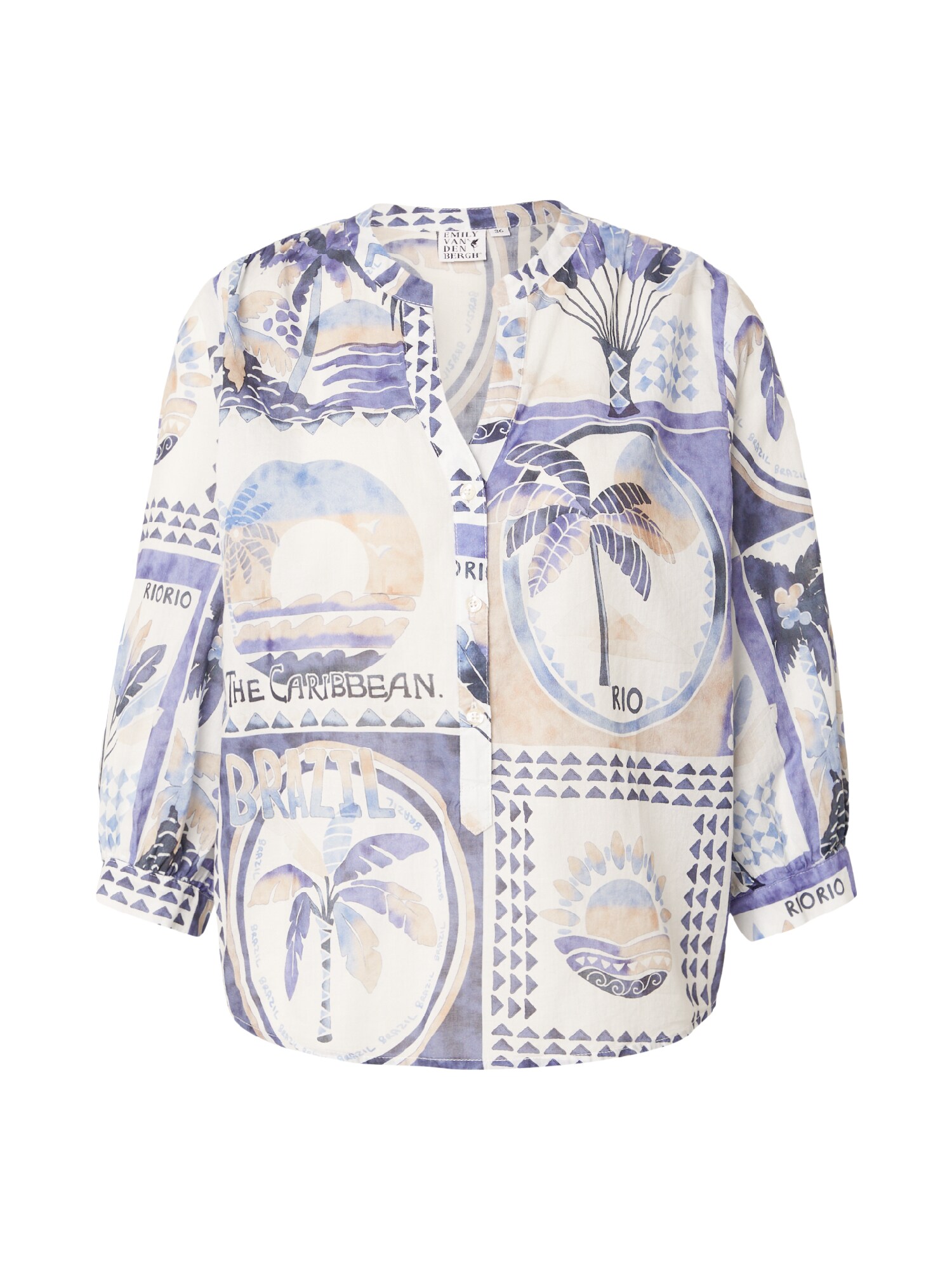 Emily Van Den Bergh Bluza  pesek / indigo / nebeško modra / breskev