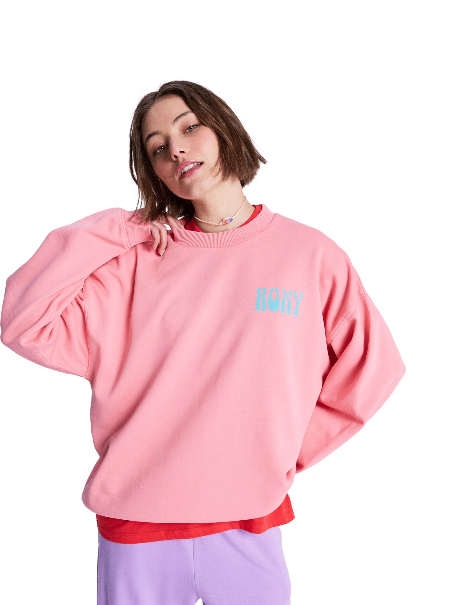 ROXY Bluză de molton 'Lineup'  albastru neon / portocaliu / roz / roșu
