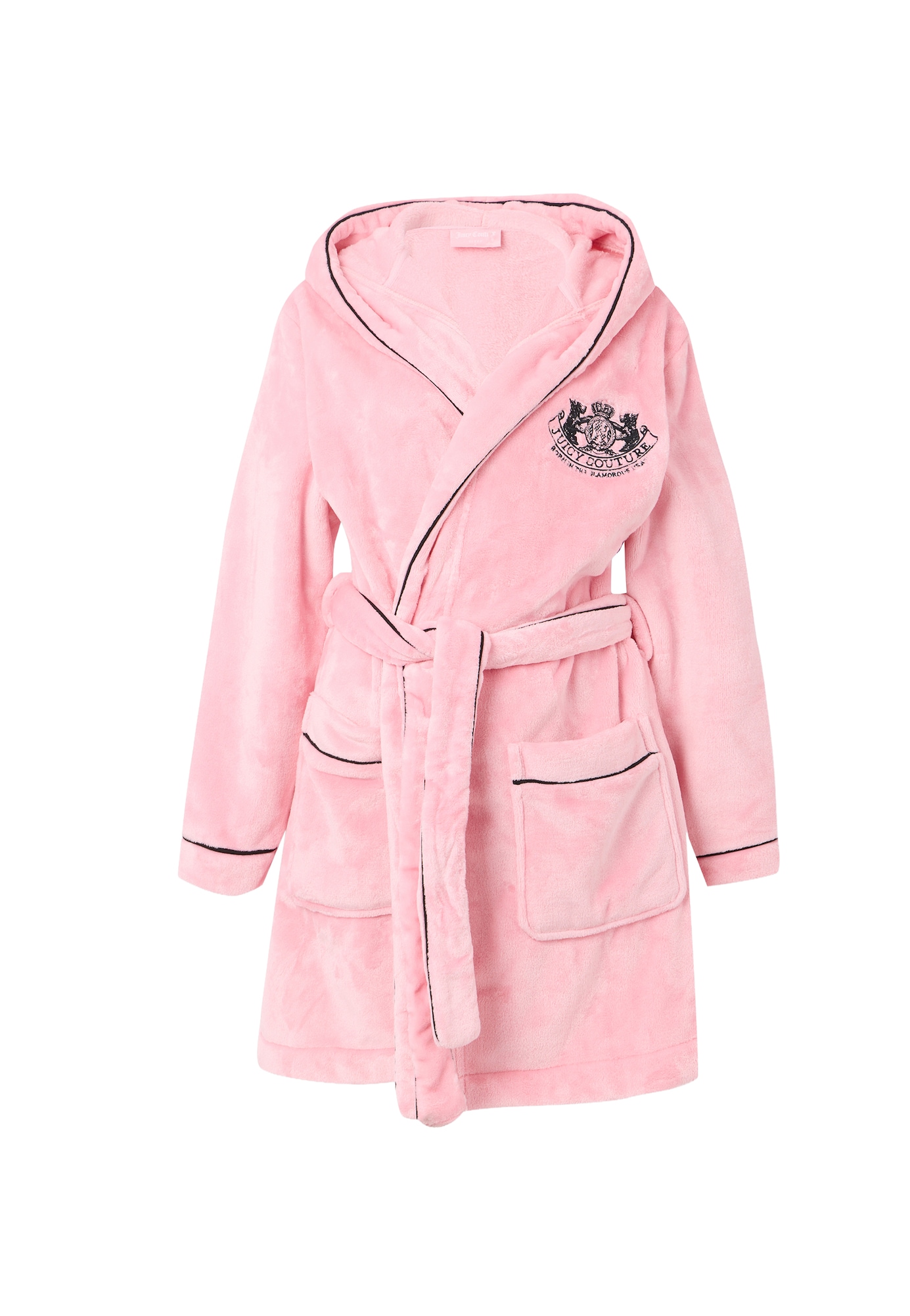 Juicy Couture Halat de baie scurt roz / negru