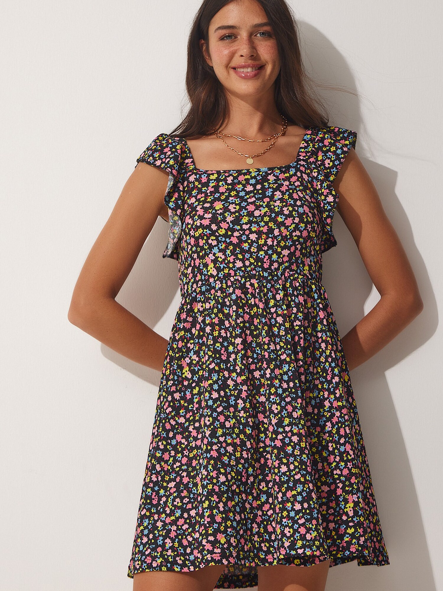 Happiness İstanbul Rochie de vară albastru deschis / verde măr / roz / negru