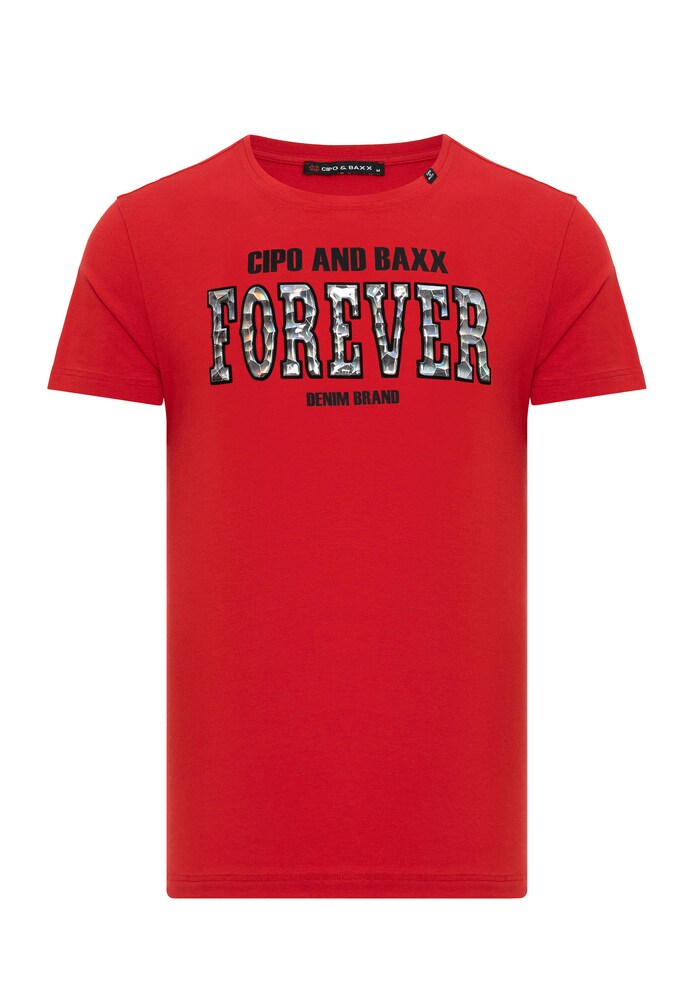 CIPO & BAXX T-Shirt Herren Größe L rot / schwarz / weiß