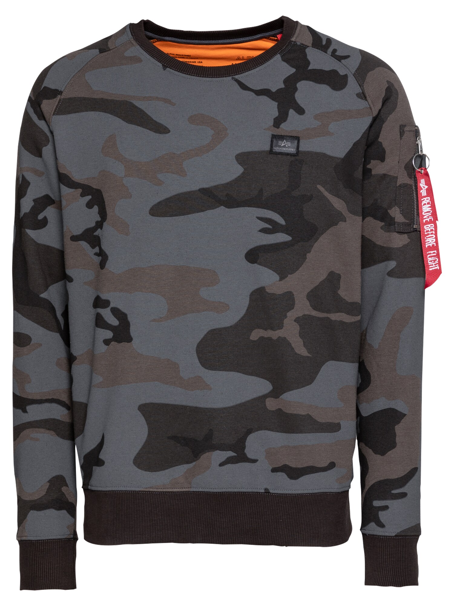ALPHA INDUSTRIES Megztinis be užsegimo  juoda / pilka / ruda