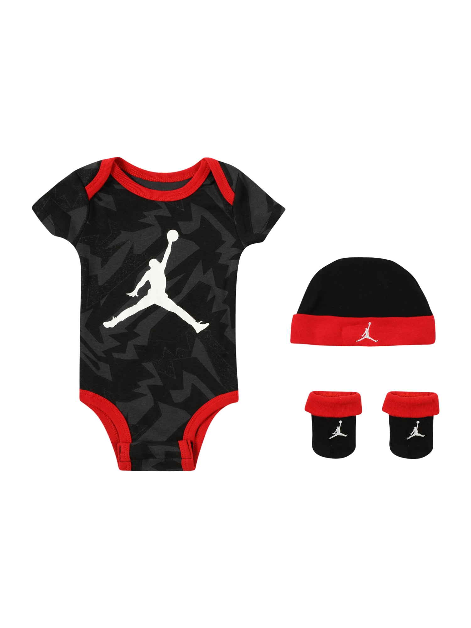 Jordan Комплект  антрацитно черно / червено / черно / бяло