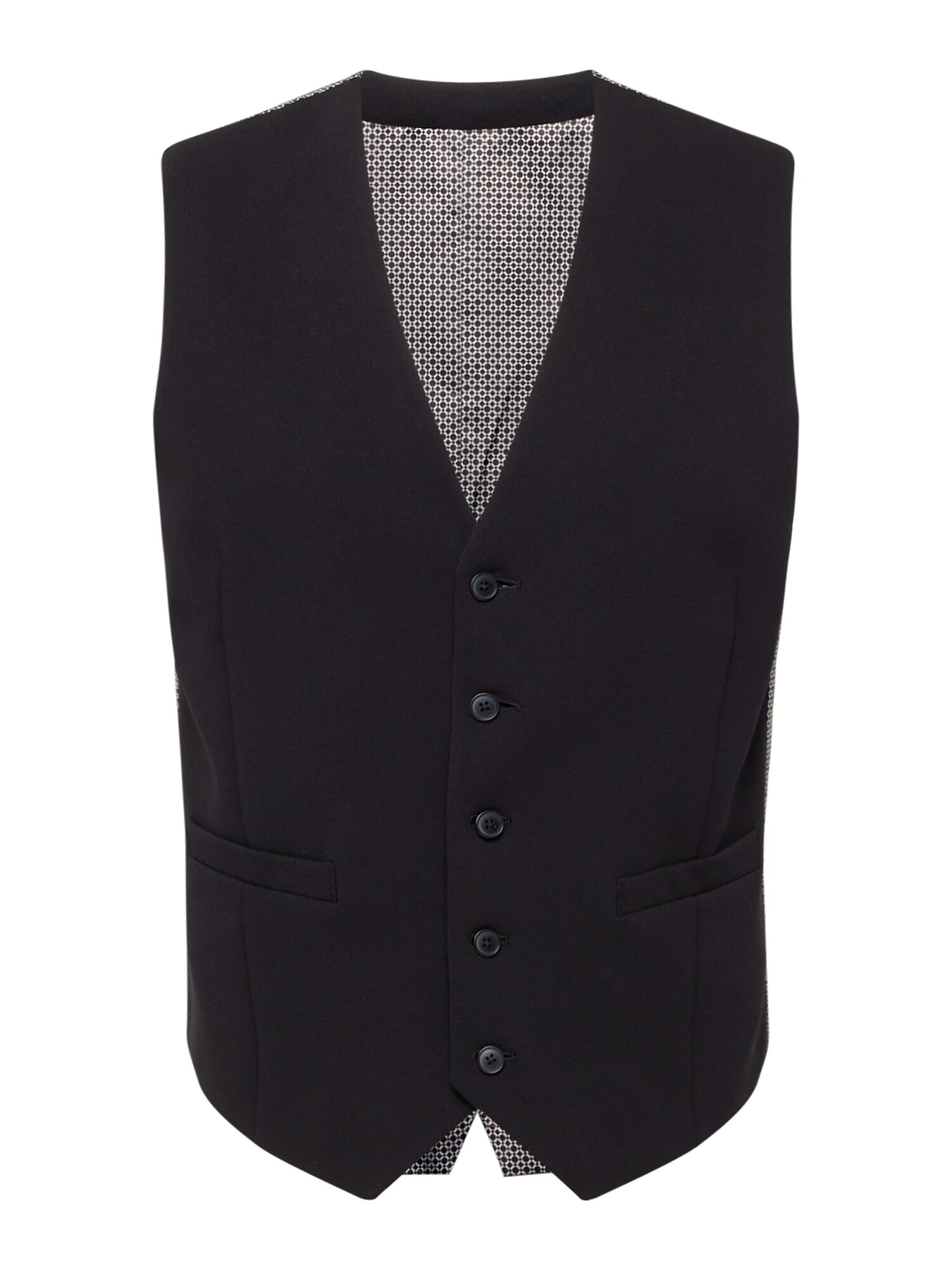 BURTON MENSWEAR LONDON Vesta k obleku  čierna / šedobiela