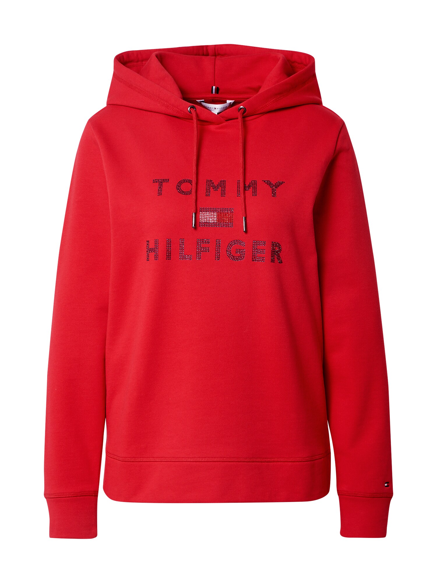 TOMMY HILFIGER Megztinis be užsegimo  raudona / tamsiai mėlyna