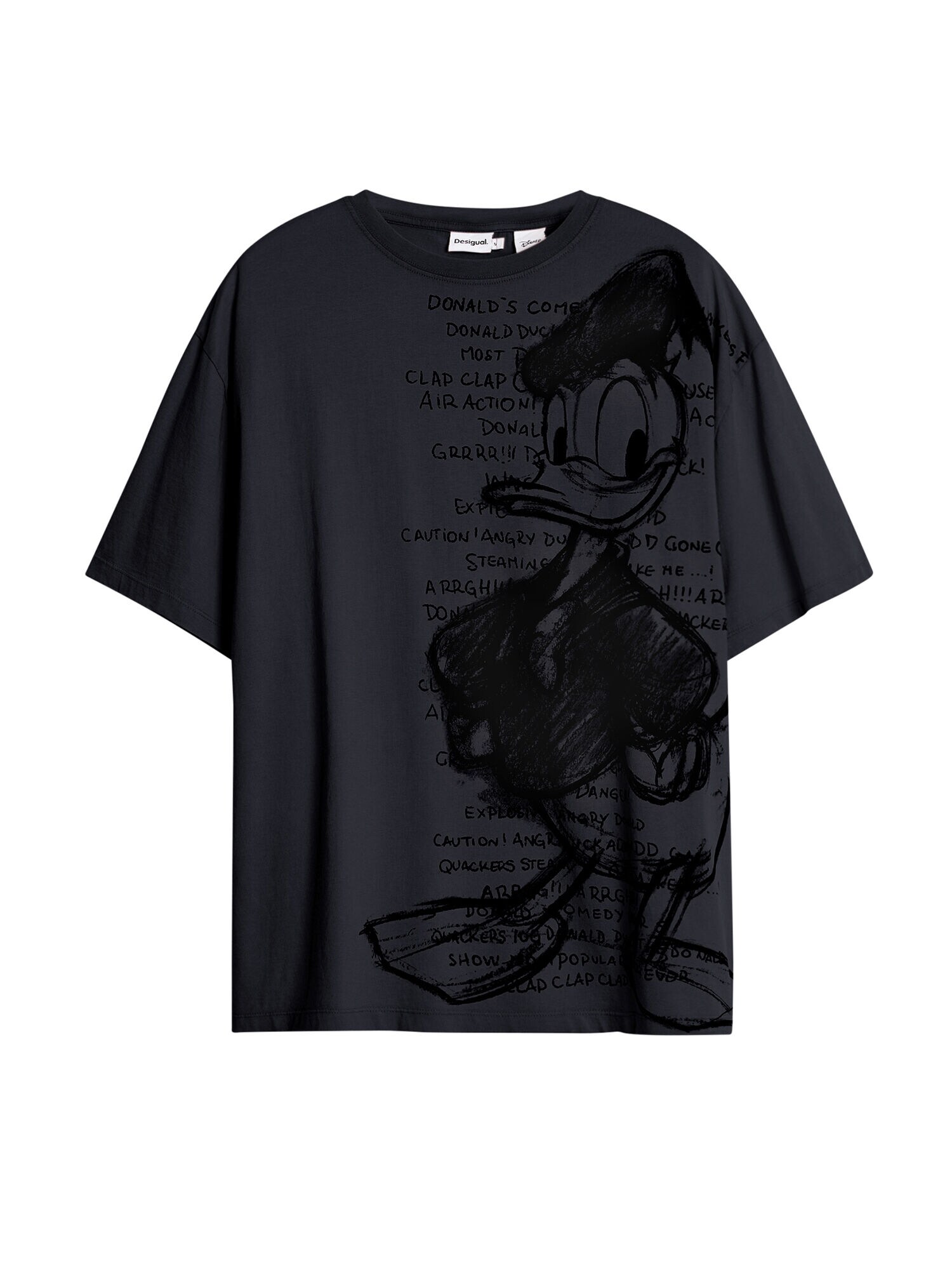 Desigual Póló 'Donald Duck'  antracit / sötétszürke akciós termékkép 1