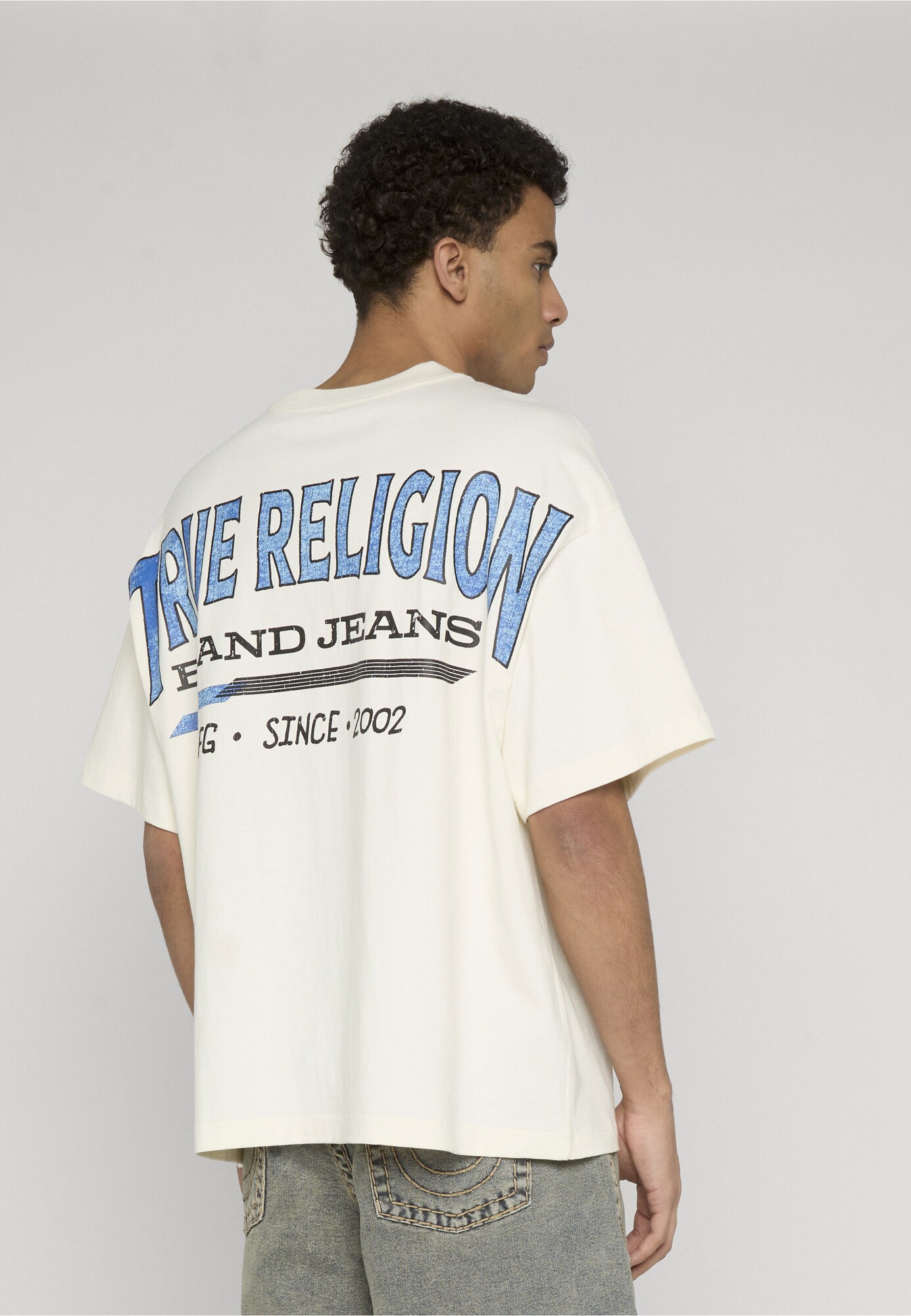 True Religion Camiseta  azul cielo / negro / blanco – imagen 4