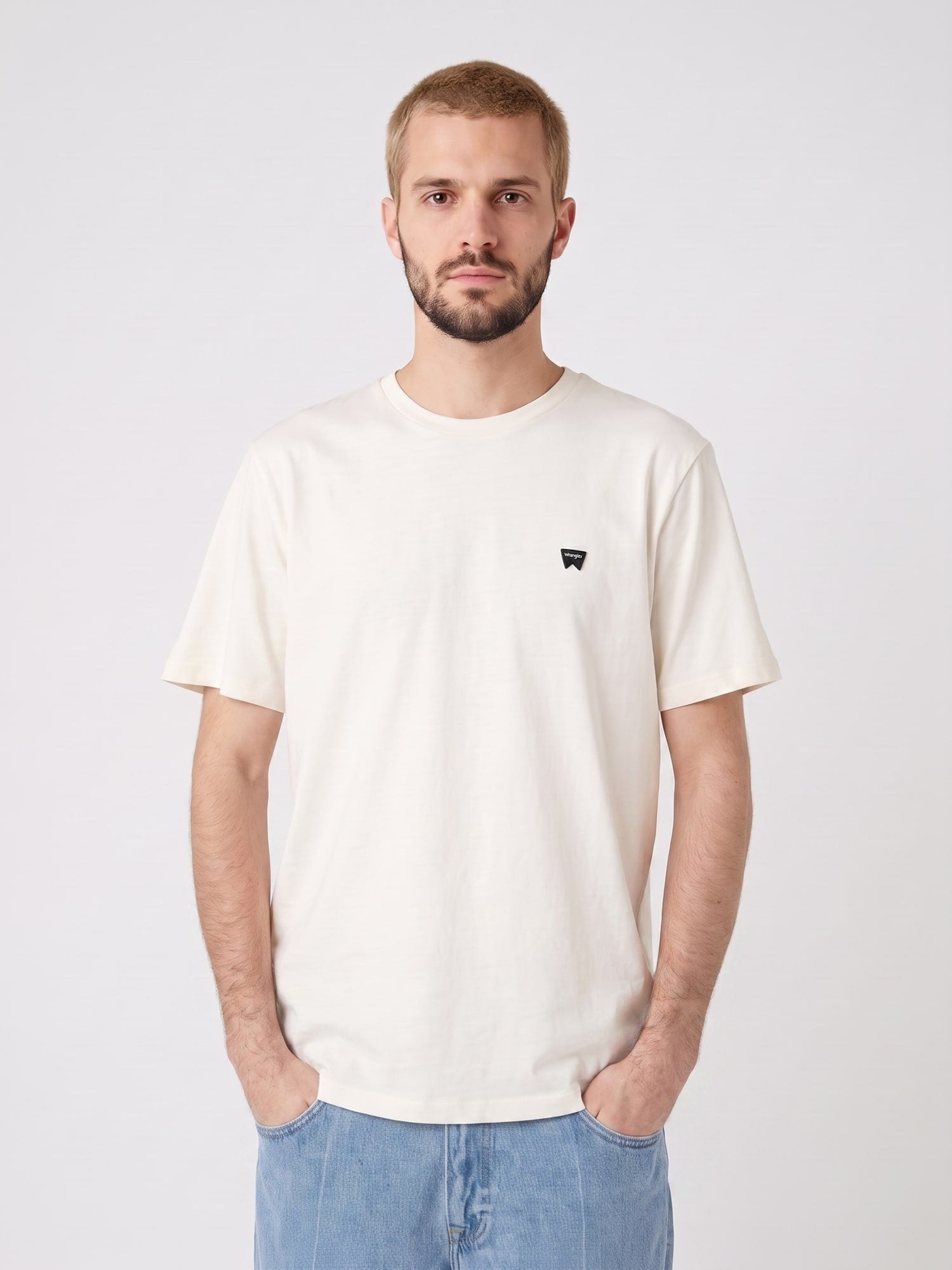 WRANGLER Tricou Sign Off Tee Vintage White alb