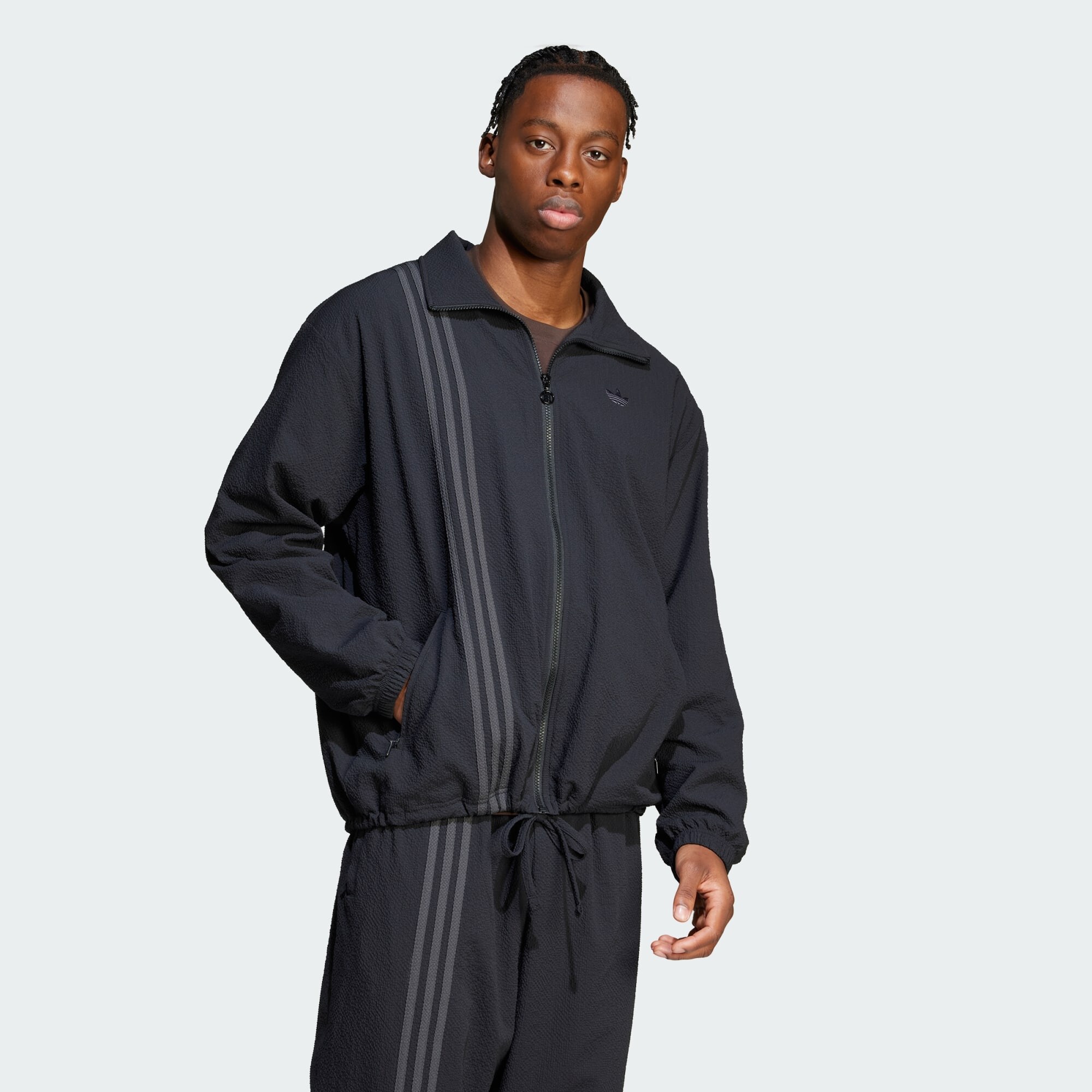 ADIDAS ORIGINALS Sport szabadidős dzsekik 'Seersucker Firebird'  sötétkék / sötétszürke termék 2. képe