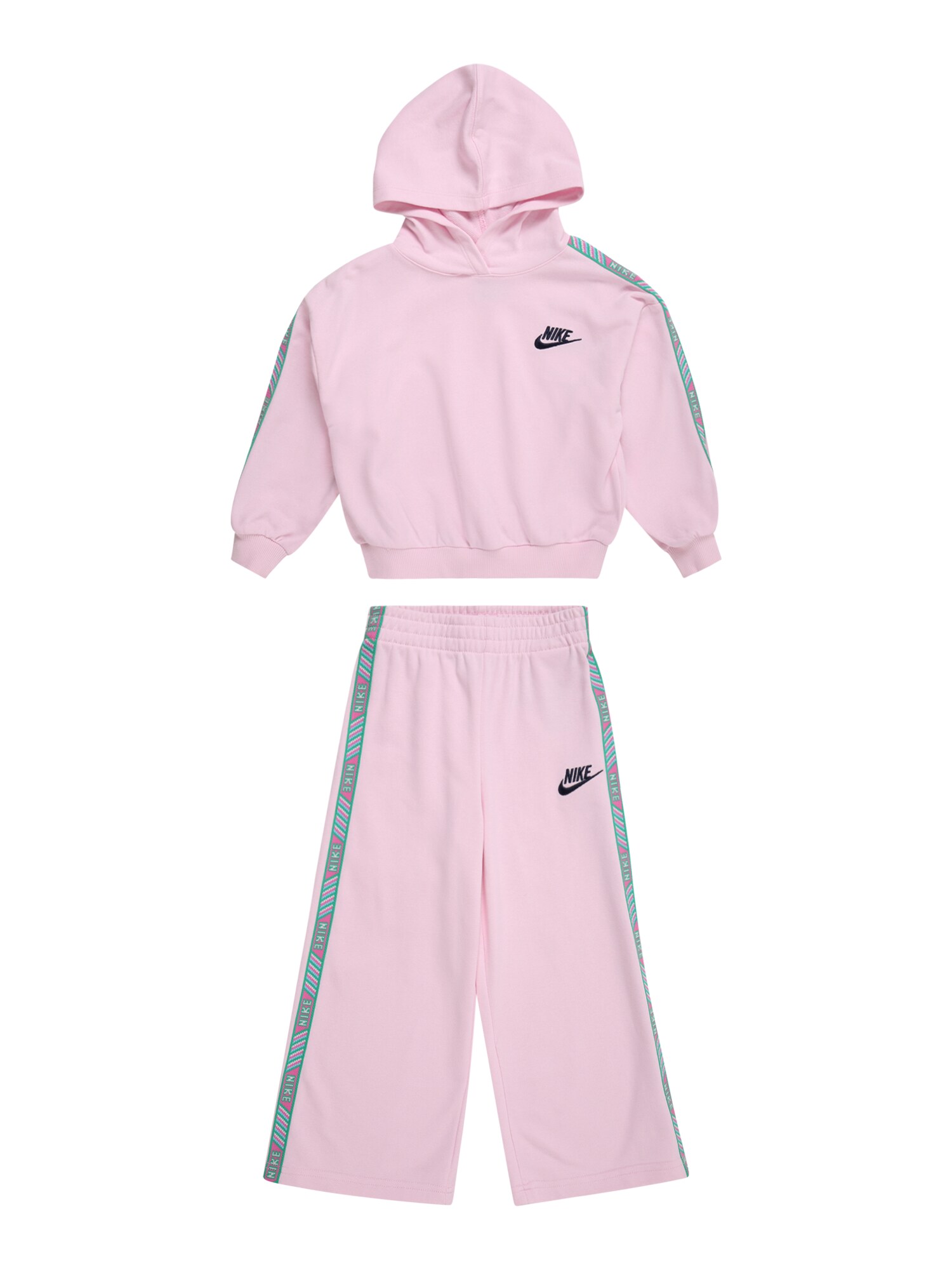 Nike Sportswear Jogging ruhák 'HAPPY CAMPER'  jáde / fáradt rózsaszín / fekete / fehér