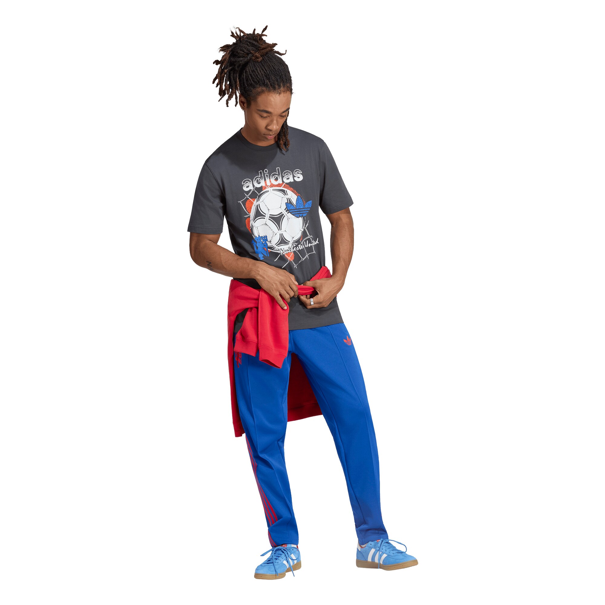 ADIDAS PERFORMANCE Camiseta funcional 'MUFC'  azul / rojo claro / negro denim / blanco – imagen 4