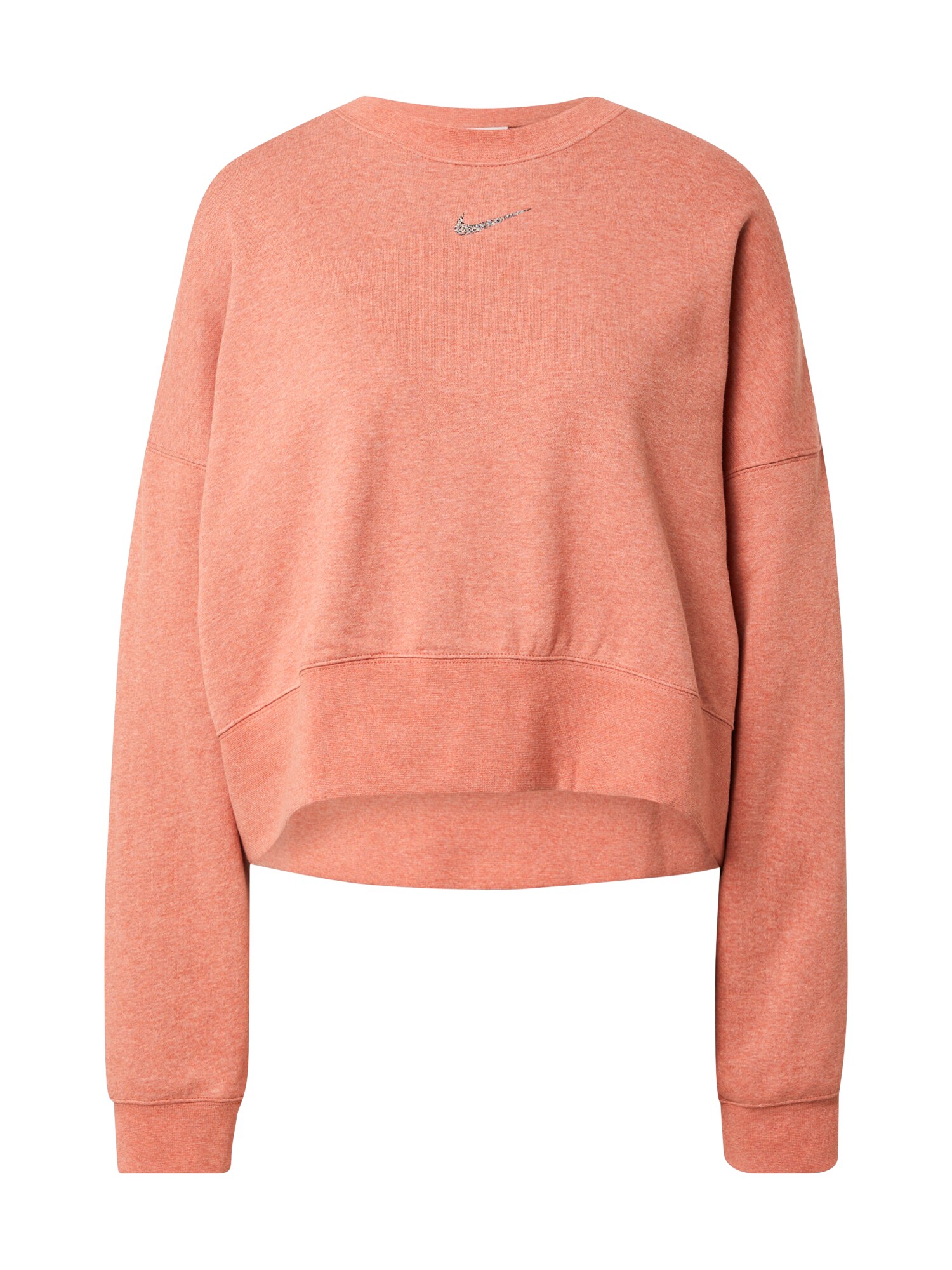 Nike Sportswear Спортен суитшърт с качулка  оранжев меланж / сребърно