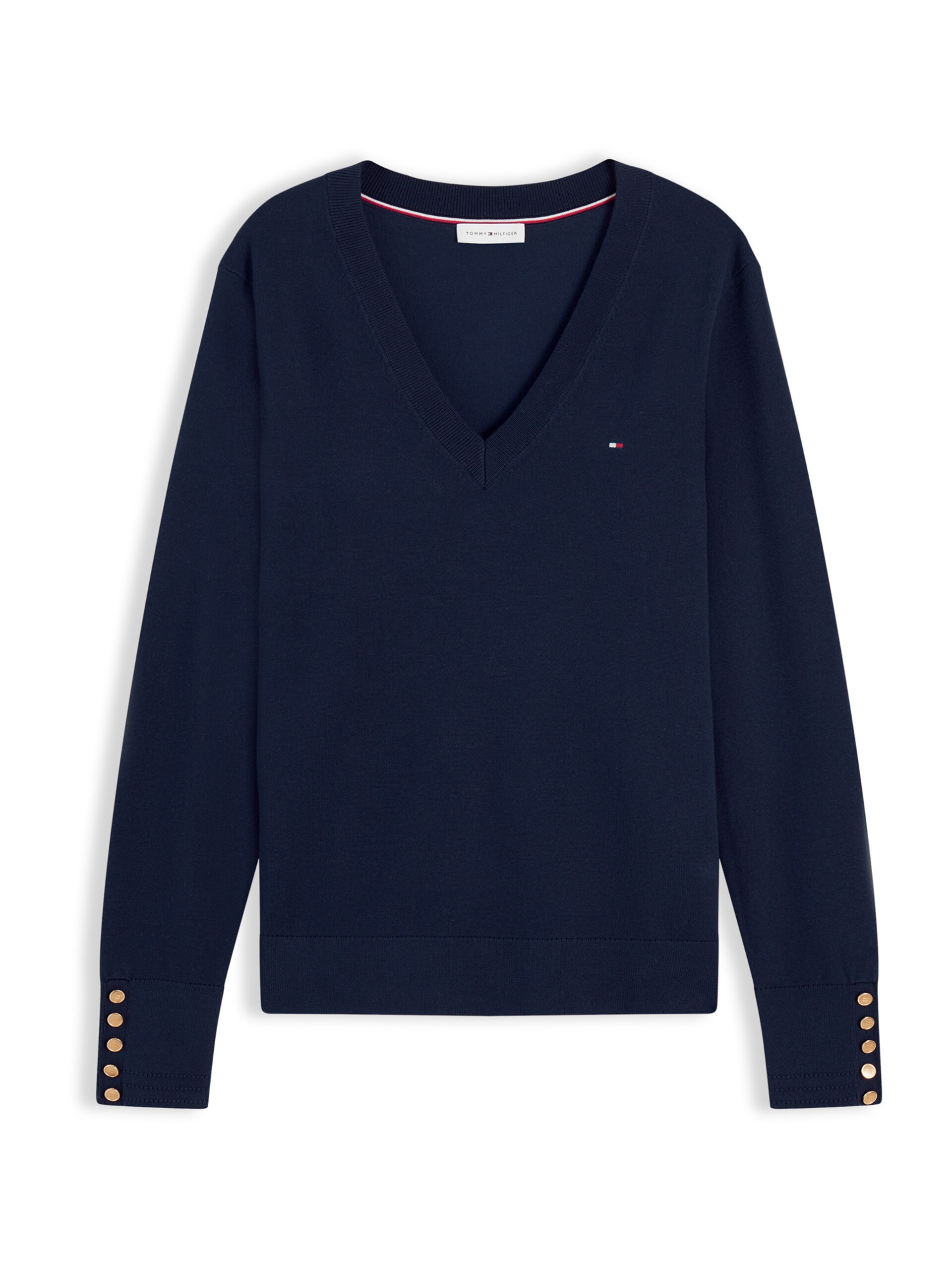 TOMMY HILFIGER Tröja 'Gold-tone Button Cuff' dam