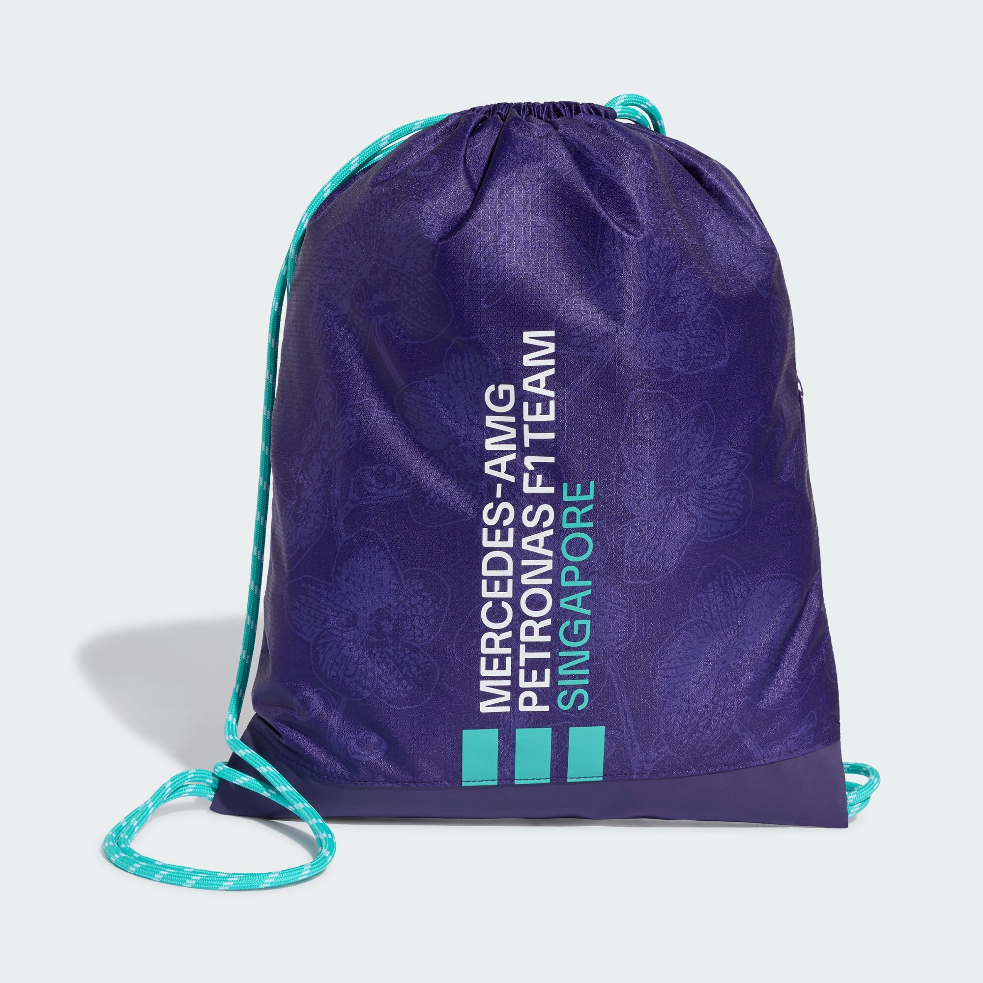 ADIDAS PERFORMANCE Bolsa para gimnasio deportiva 'Mercedes - Amg Petronas Formula 1 Team Vanda Bloom'  aqua / lila oscuro / blanco