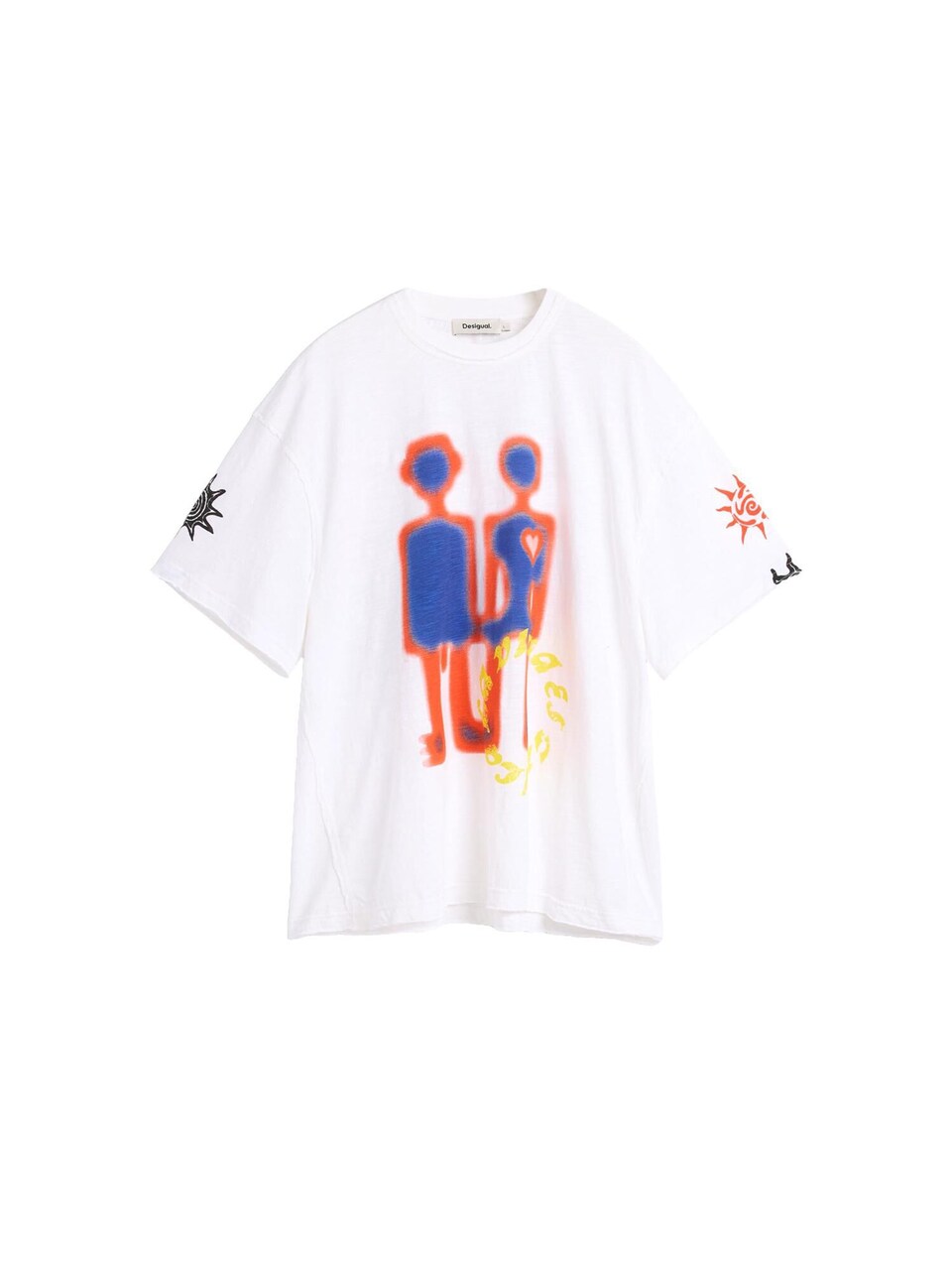 T-shirt kobaltblå / gul / eldröd