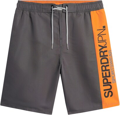 Superdry Zwemshorts Donkergrijs / Oranje