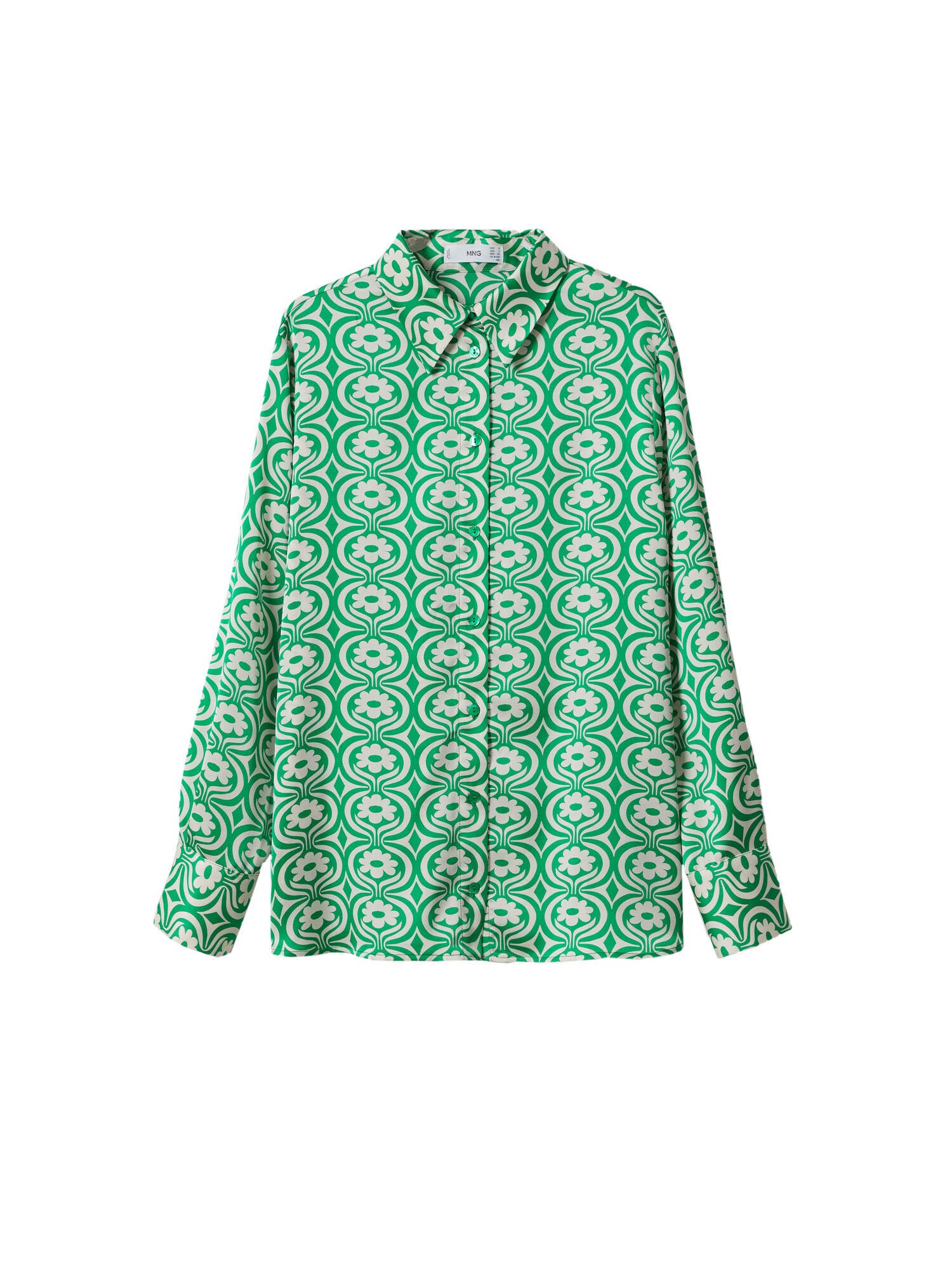 MANGO Camicia da donna 'IVANKA'  verde / offwhite