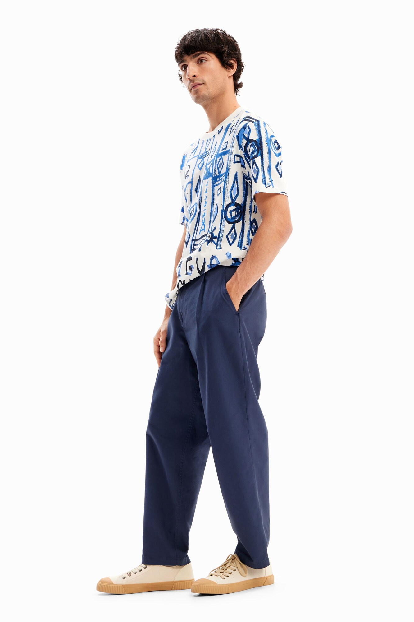 Desigual Póló  kék / fekete / fehér termék 2. képe