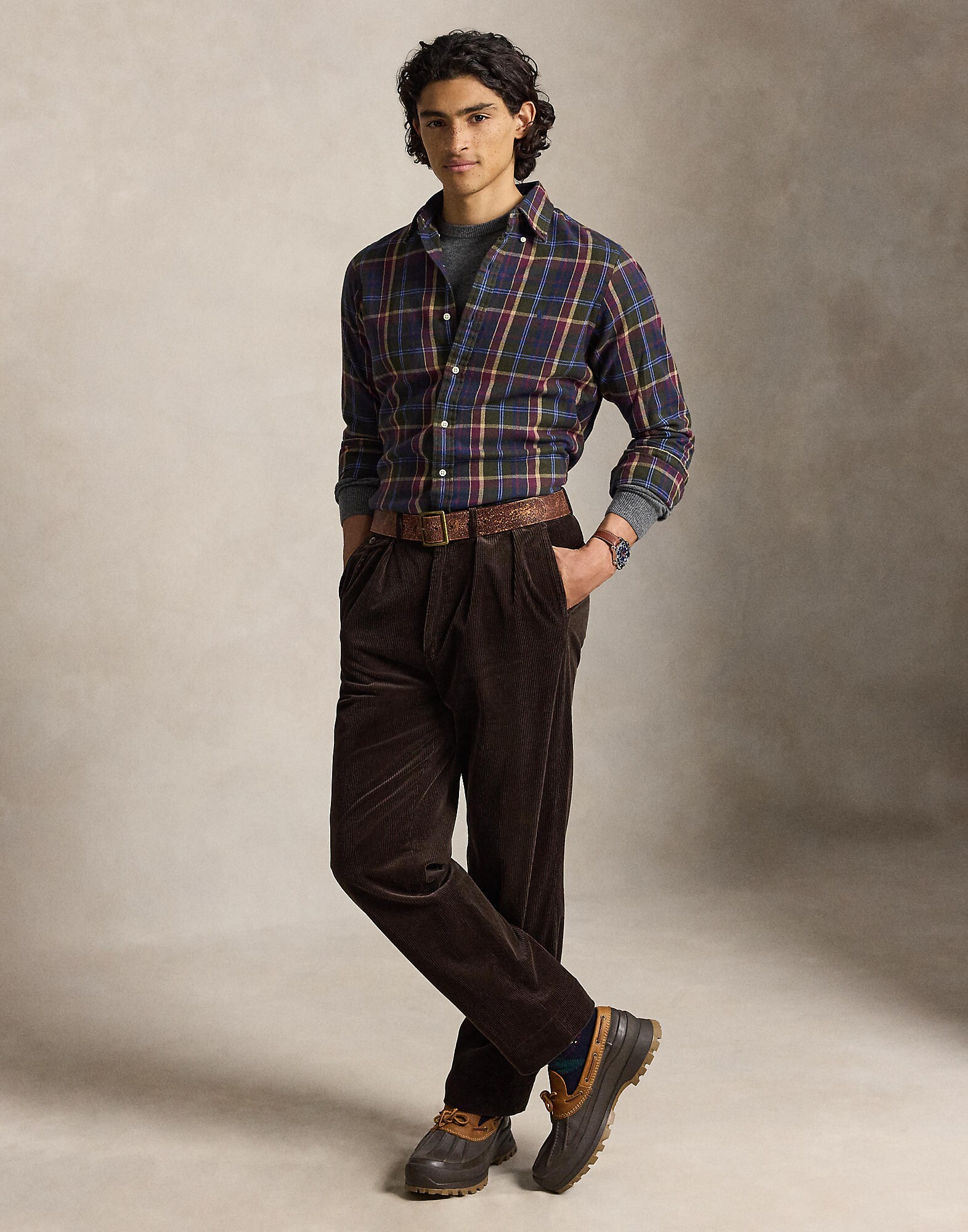 Polo Ralph Lauren Camisa  beige / azul oscuro / oliva / baya – imagen 4