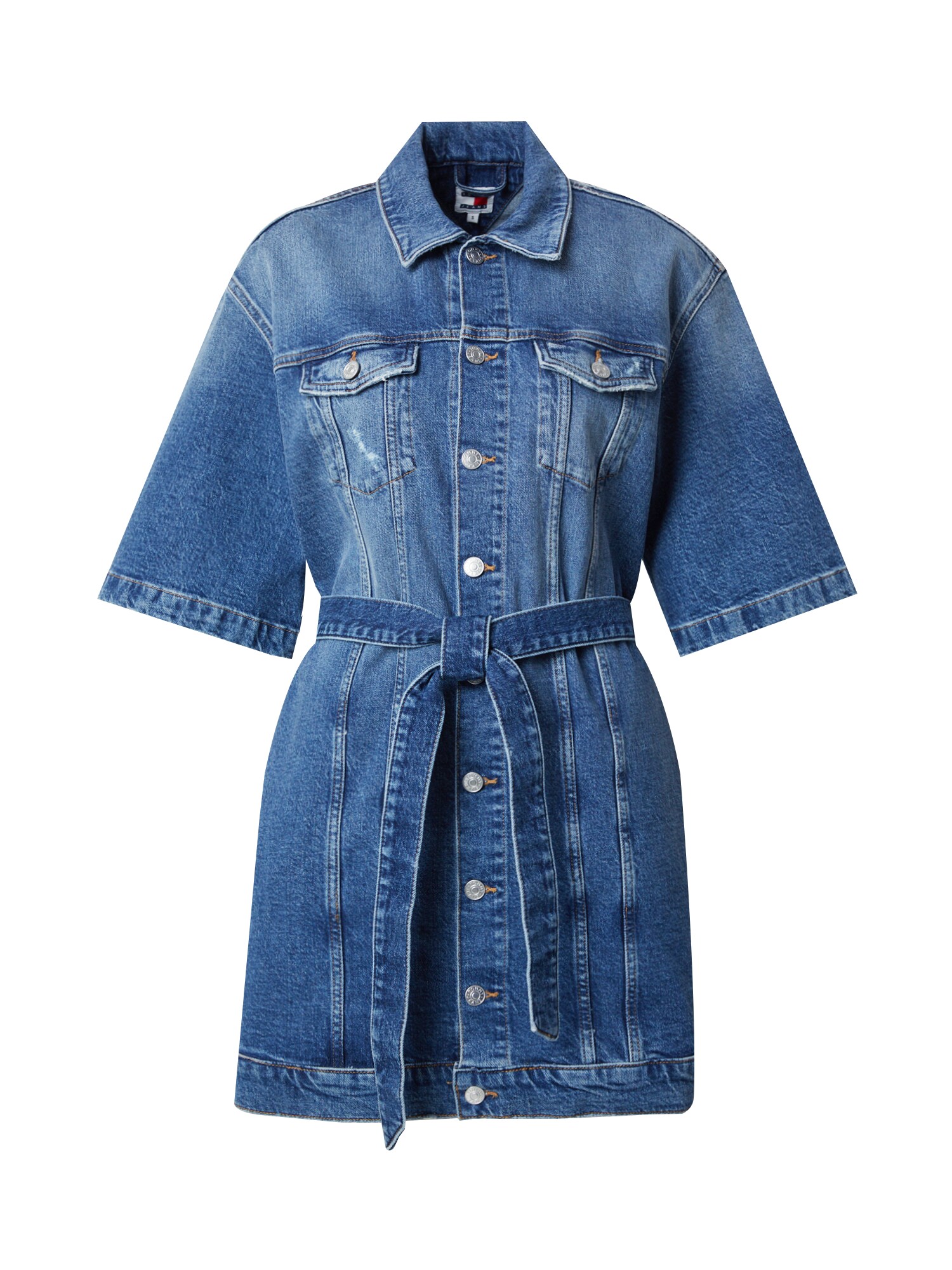 Tommy Jeans Košeľové šaty  modrá denim