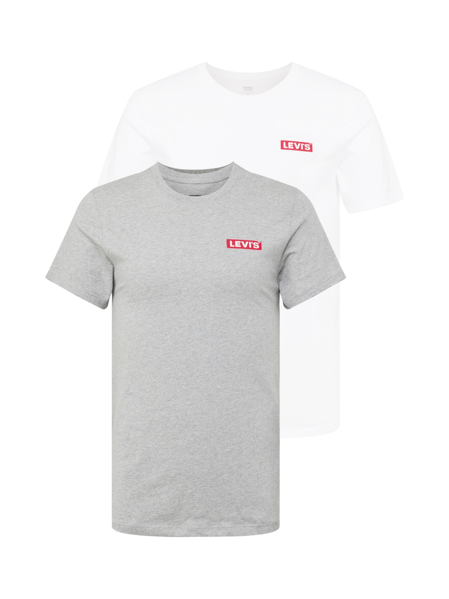 LEVI'S ® Tričko 'Crewneck Graphic'  sivá melírovaná / červená / biela