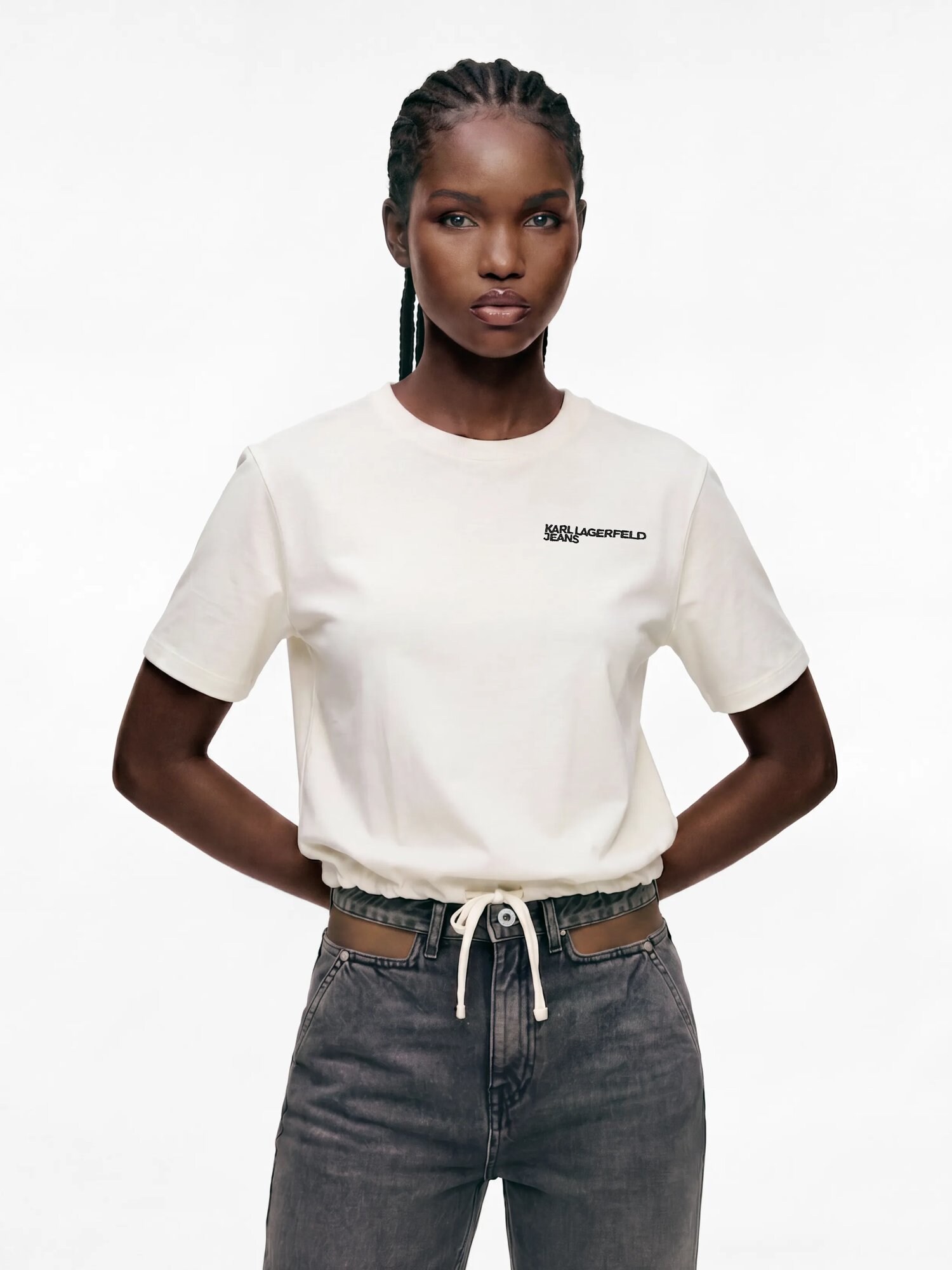 KARL LAGERFELD JEANS Camiseta crema / negro – imagen 3