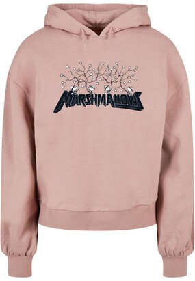 Merchcode Sweatshirt ‘Peanuts – Marshmallows’ Rosé / Zwart / Wit