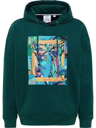 carlo colucci Sweatshirt ‘De Val’ Turquoise / Geel / Groen