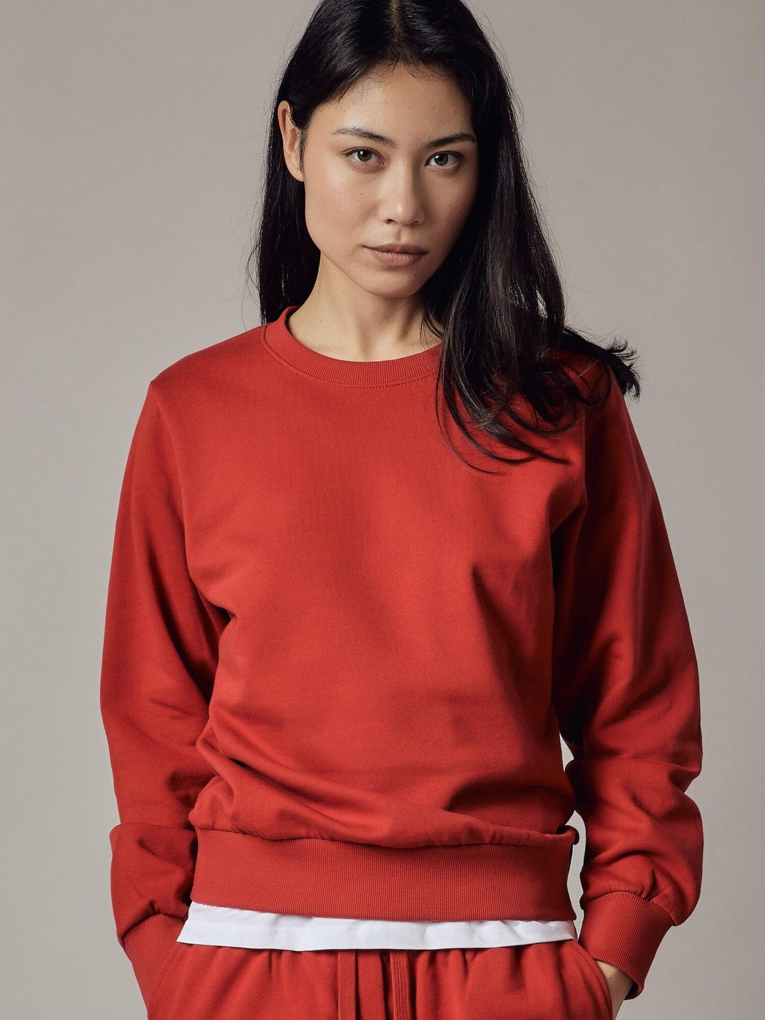 OWN Off With Nature Sweater majica 'Felpa Felpata Girocollo' crvena