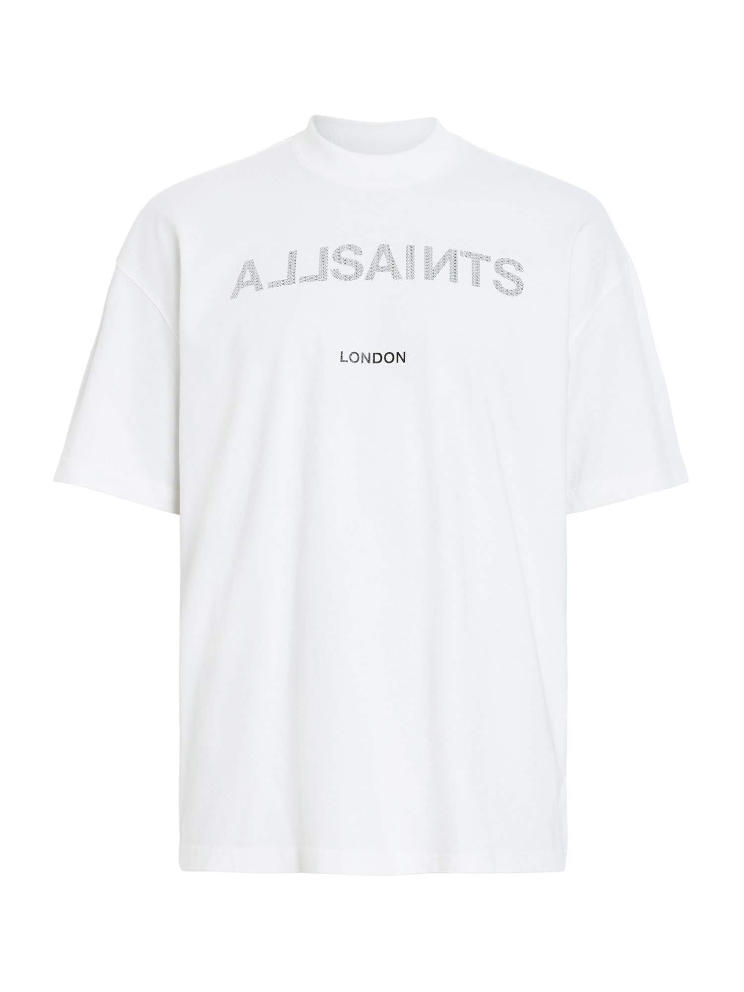 AllSaints Tričko  sivá / čierna / biela