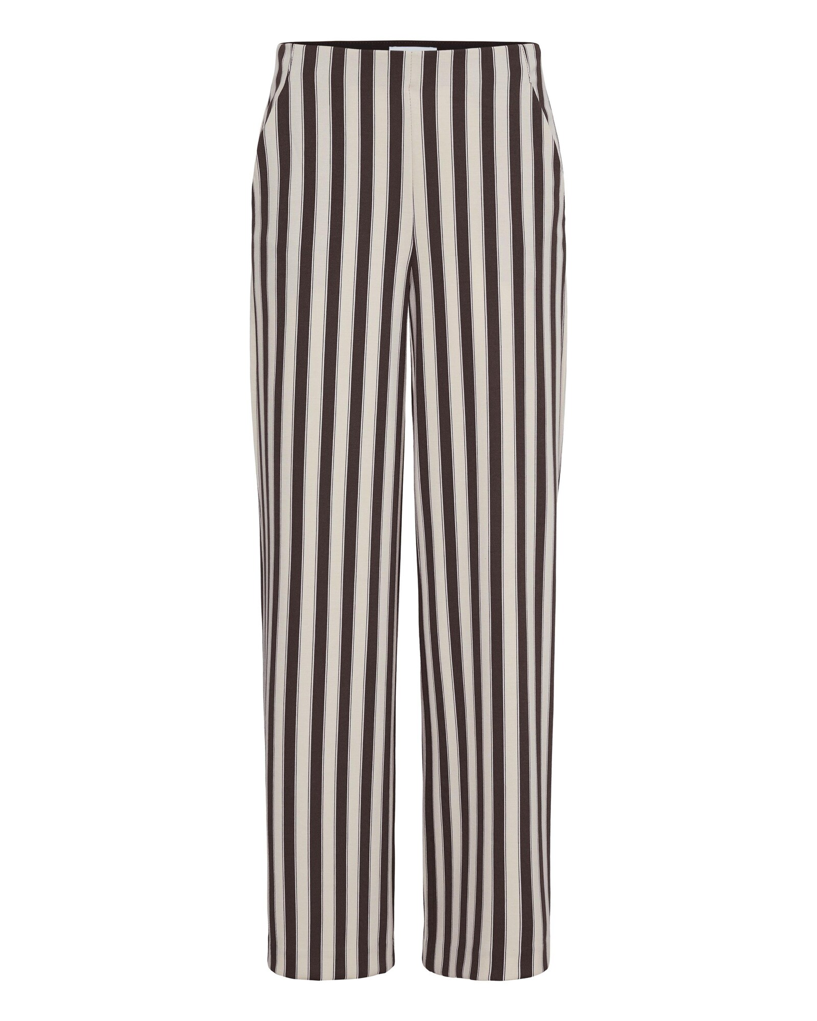 ICHI Pantalón 'KATE'  beige / marrón oscuro